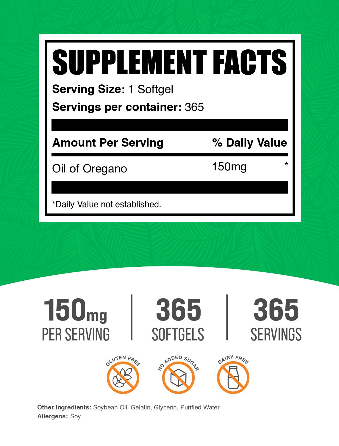Organic Oregano Oil Softgels 1500mg - Immune Support Supplement with Carvacrol - Natural Antioxidant & Digestive Aid - for Cold & Flu Season, Travel, Daily Wellness