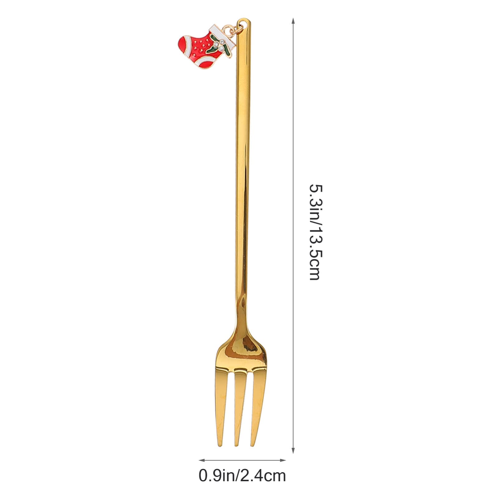 6-Piece Stainless Steel Dessert Forks Set - Gold 2-Prong Appetizer Forks for Fruit, Cake, Cheese & Party Snacks - Elegant Moon Cake Forks with Gift Box - Perfect for Christmas, Weddings, Catering & Tea Parties