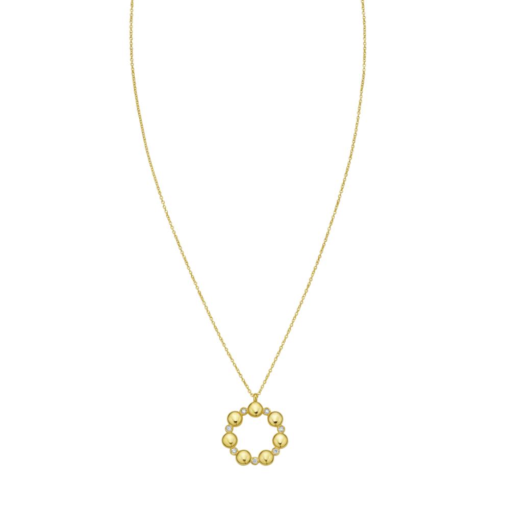 14K Gold Diamond Circle Pendant Necklace for Women - Elegant Layering Jewelry for Everyday Wear & Special Occasions