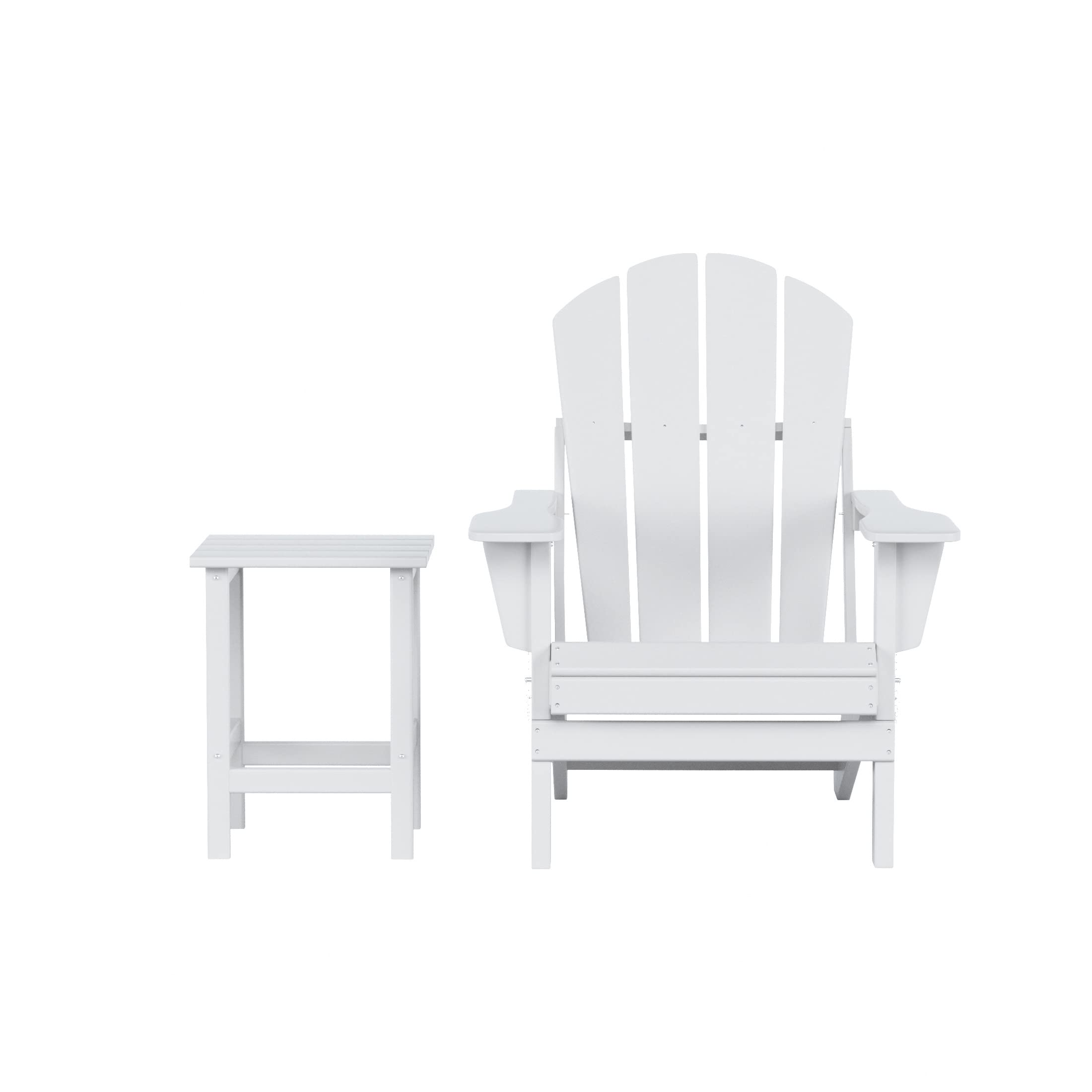 WestinTrends Malibu 2-Piece All-Weather Outdoor Adirondack Chair Set with Side Table - Durable Plastic Patio Furniture for Porch, Deck, Backyard & Garden - Perfect for Relaxing, Sunbathing & Outdoor Entertaining