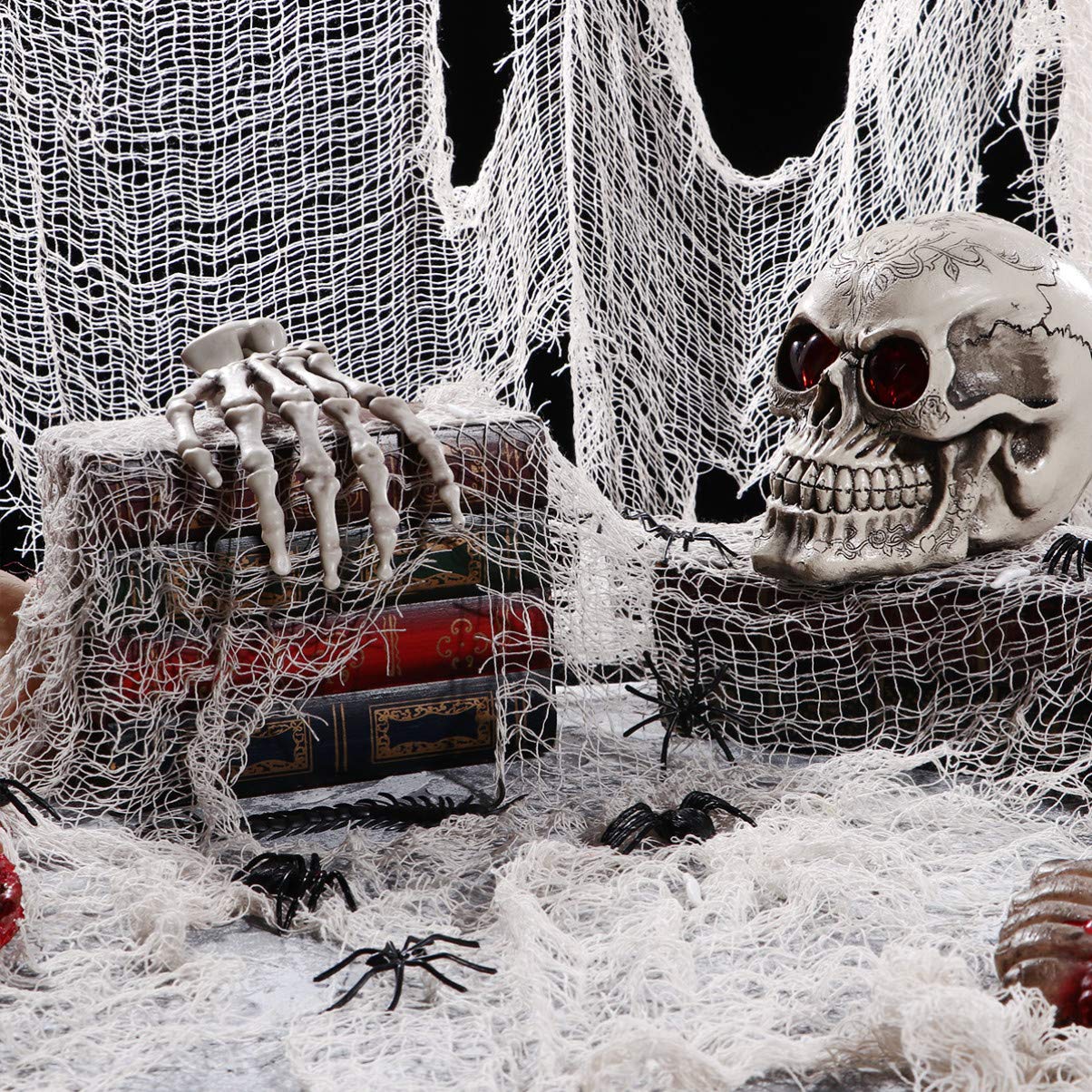 3-Piece Halloween Creepy Cloth Set - Giant Spooky Netting for Home Decor, Hanging Gauze, Window Cover & Party Supplies - Perfect for Desktop Spider Web Displays, Haunted House Decorations & Halloween Party Scenes