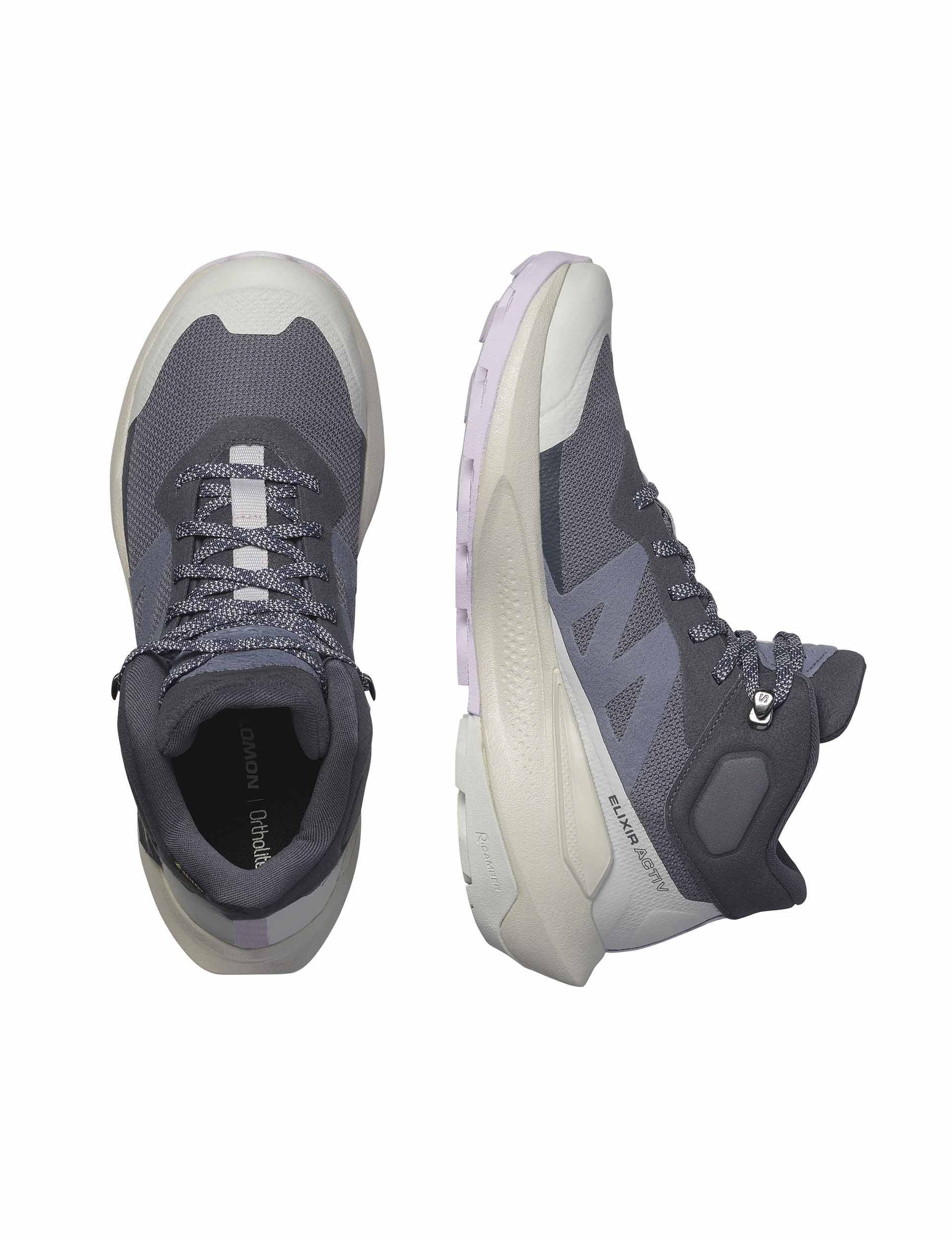 Elixir Activ Mid Gore-Tex Waterproof Hiking Boots for Women - India Ink/Glacier Gray/Orchid Petal - Perfect for Outdoor Adventures & Trail Running