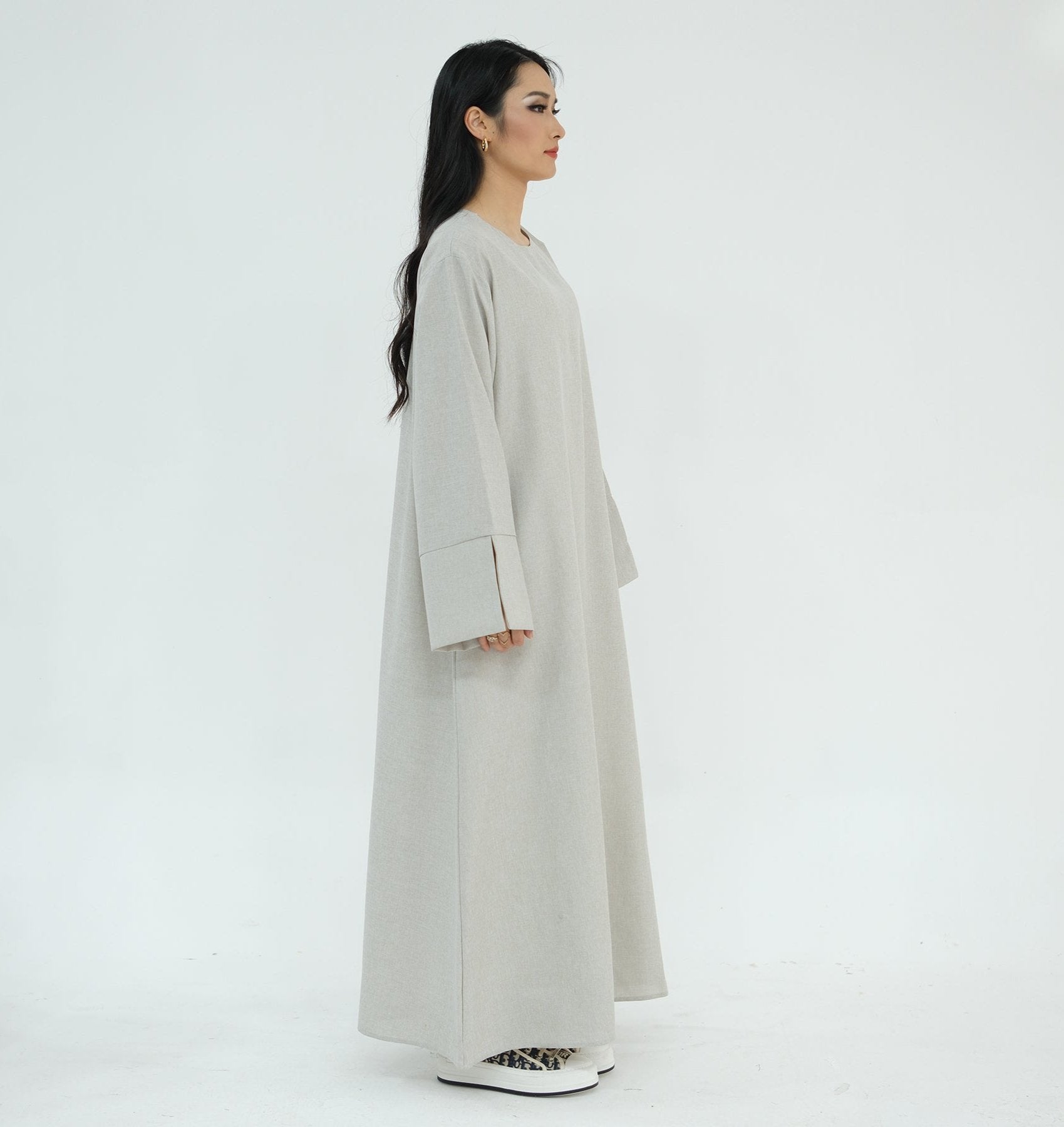 Heather Everyday Abaya Sand - Modest Muslim Dress for Women | Comfortable Daily Wear & Prayer Outfit | Perfect for Home, Mosque & Special Occasions