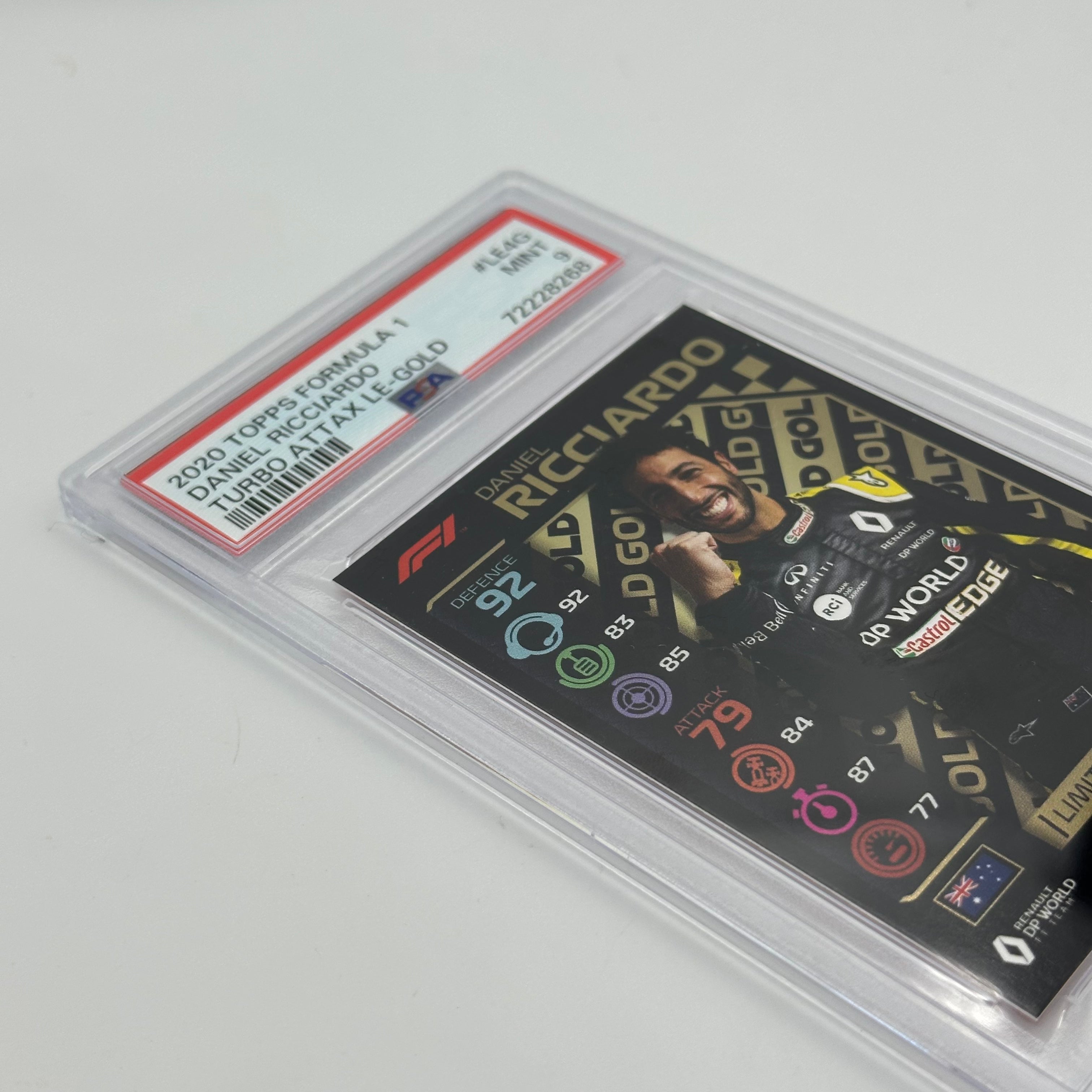 PSA 9 Graded Daniel Ricciardo #LE4G Limited Edition Gold Trading Card - Perfect for F1 Collectors, Sports Memorabilia Enthusiasts & Investment Portfolio