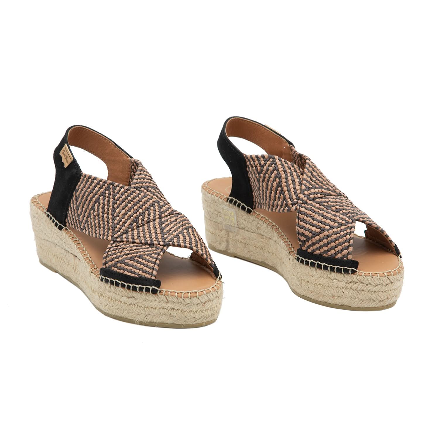 Women's Comfortable Textile Wedge Espadrille Shoes - Masai Style Summer Sandals for Beach, Vacation & Casual Outings