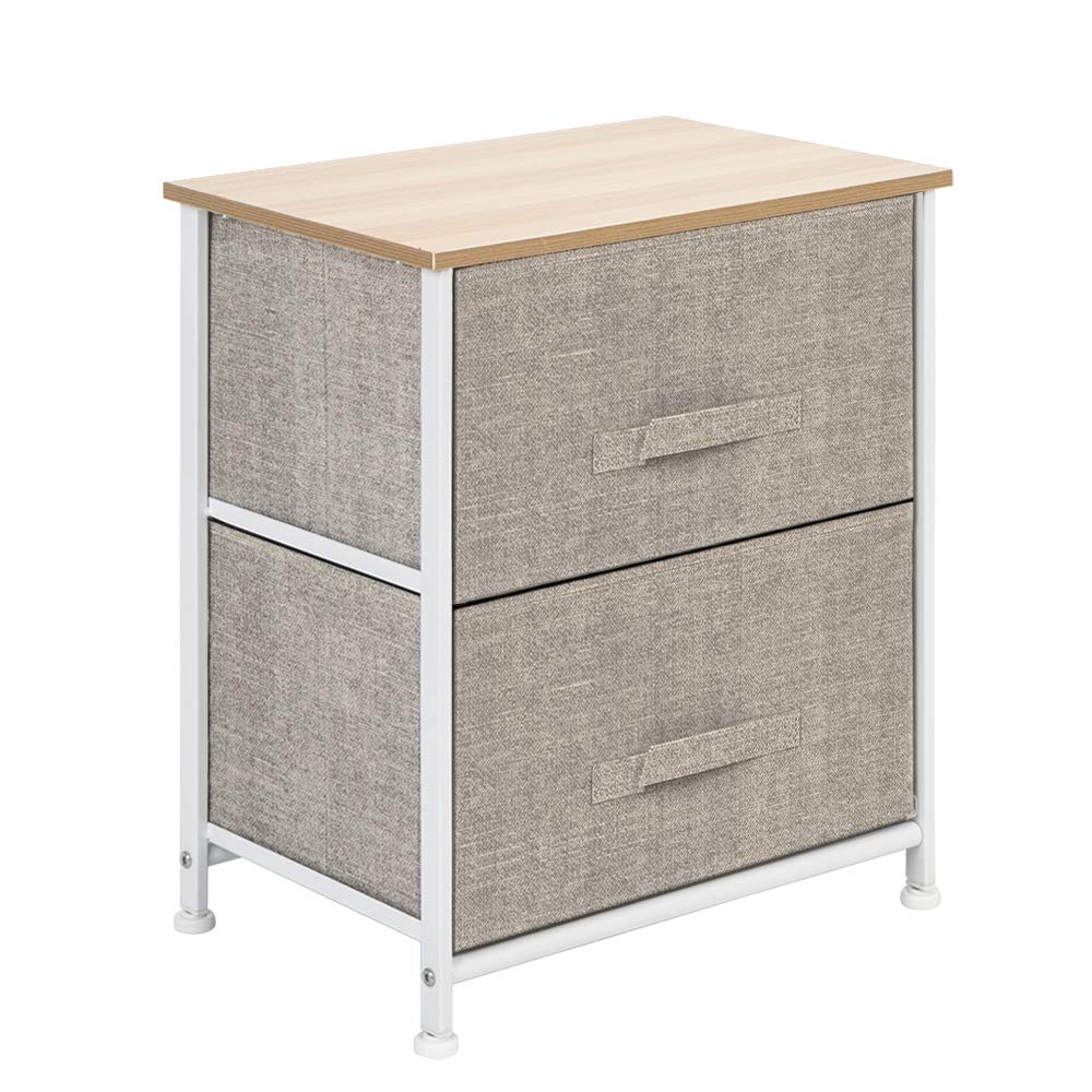 2-Drawer Fabric Dresser with Steel Frame - Bedroom & Hallway Storage Organizer