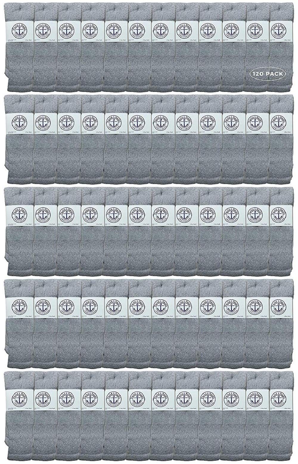 120 Pairs Yacht & Smith 28 Inch Men's Long Cotton Tube Socks - Bulk Wholesale (Size 10-13) - Perfect for Sports, Running, Hiking & Casual Wear