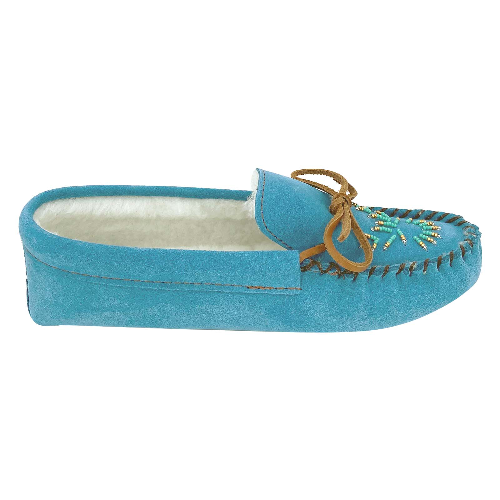 Women's Soft Sole Beaded Fleece Lined Suede Moccasins - Cozy Indoor/Outdoor House Slippers for Winter Comfort & Warmth - Perfect for Home, Lounge & Cold Weather Wear