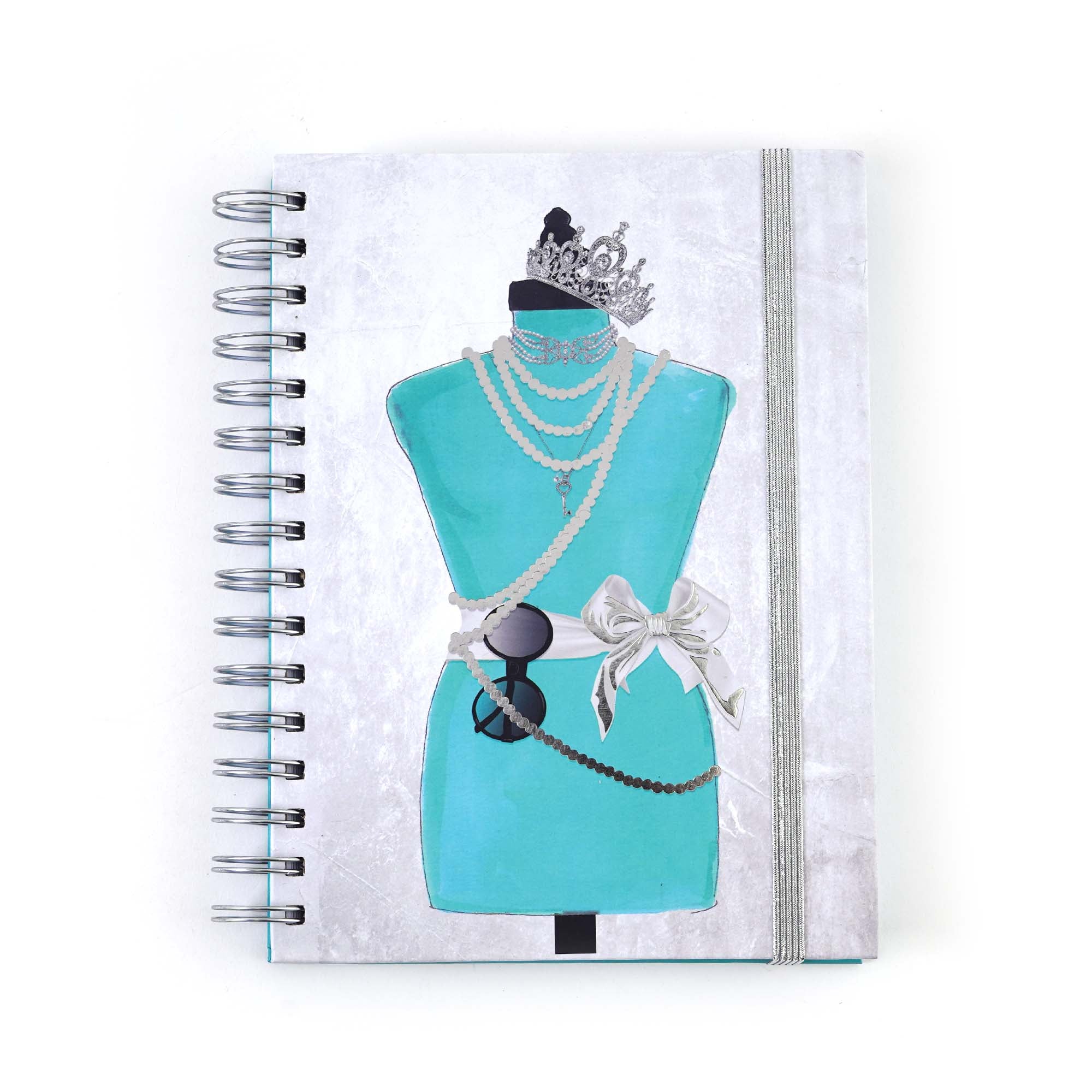 160-Sheet Jumbo Spiral Perfume Floral Hot Stamp Notebook Journal, 8.5