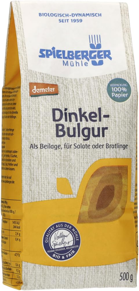 Organic Demeter Spelt Bulgur - 500g (17.6 oz) | Premium Whole Grain for Healthy Salads, Soups & Side Dishes | Vegan & Gluten-Free Ancient Grain