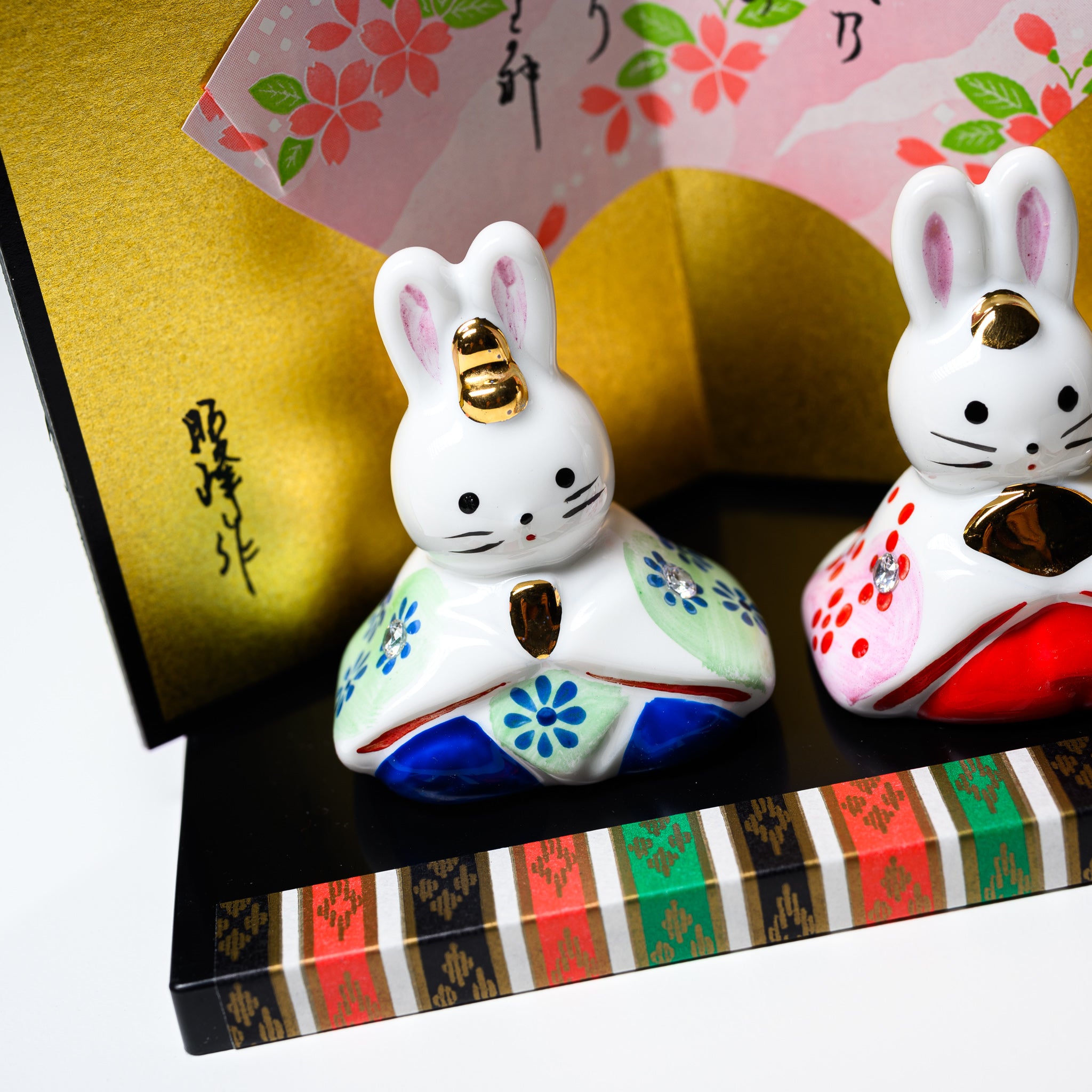 Seto Ware Japanese Lucky Rabbit Hina Doll - Traditional Ceramic Ornament for Hina Matsuri (Girls' Day Festival) | Home Decor, Gift for Spring Celebrations