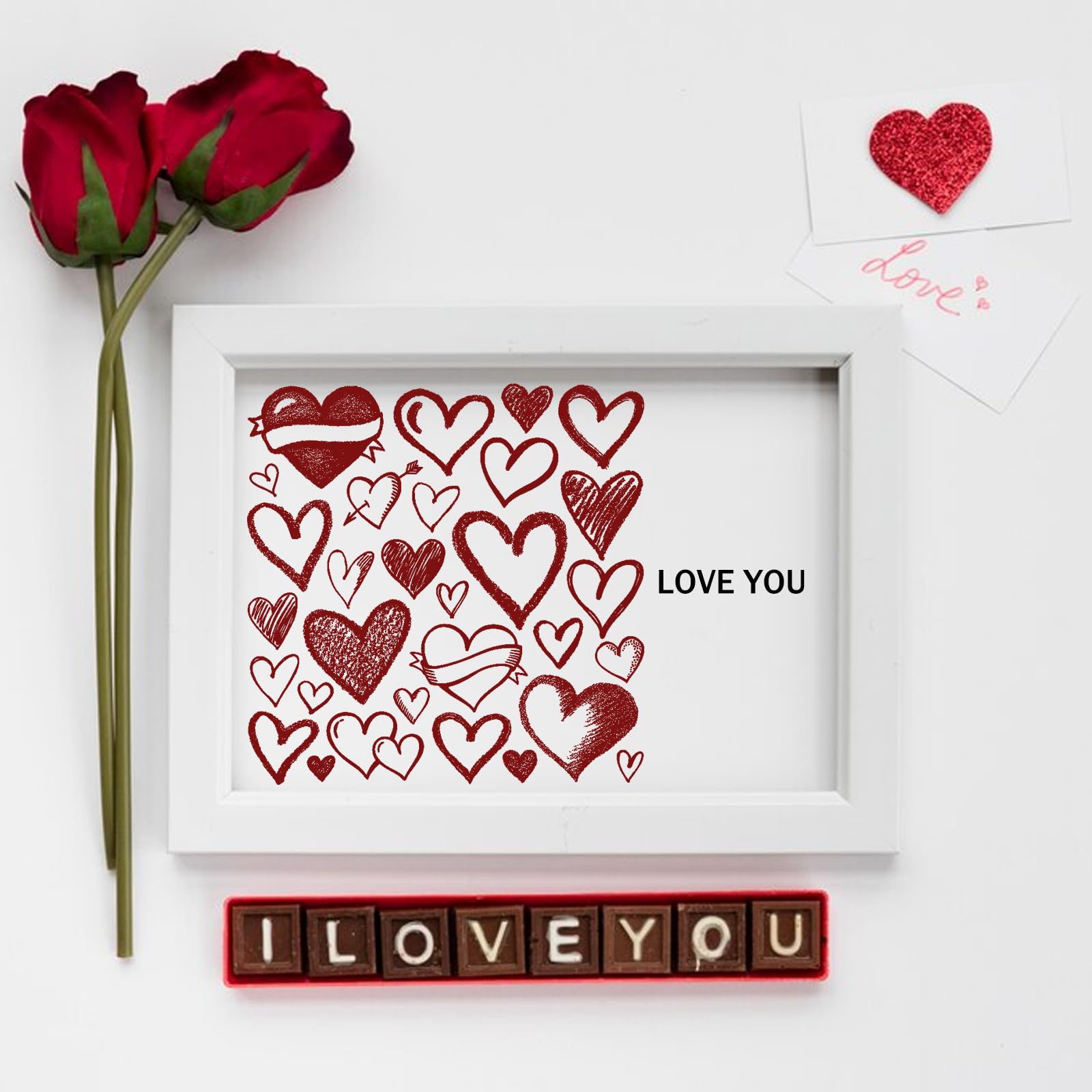 Valentine's Day Clear Rubber Stamps Set - Love Hearts Background Stamps for DIY Card Making, Scrapbooking, Photo Albums & Paper Crafts - Perfect for Valentine's Greeting Cards, Wedding Invitations & Romantic Gift Wrapping