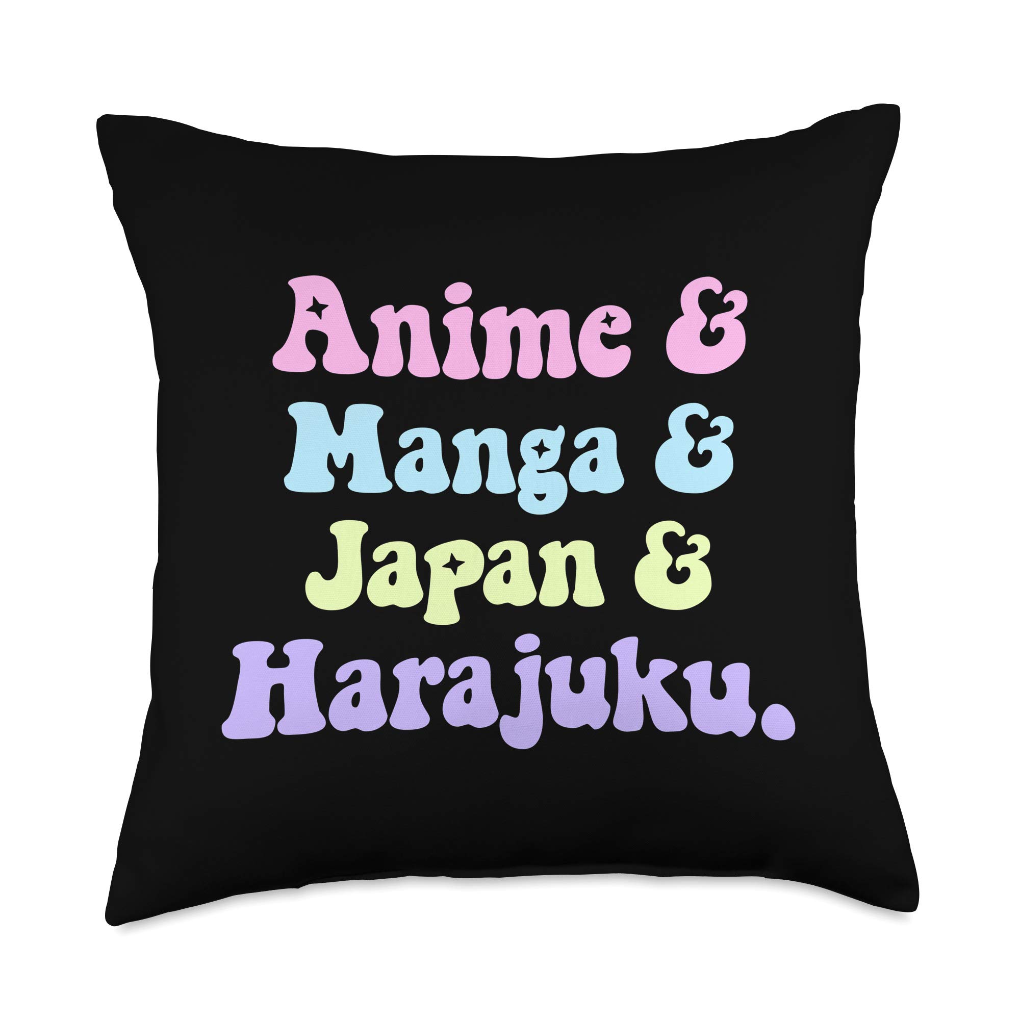 Anime Manga Throw Pillow 18x18 - Japanese Harajuku Style Cute Kawaii Otaku Decor - Perfect Gift for Teen Girls & Anime Lovers - Multicolor Soft Pillow for Bedroom, Living Room, Dorm Decor