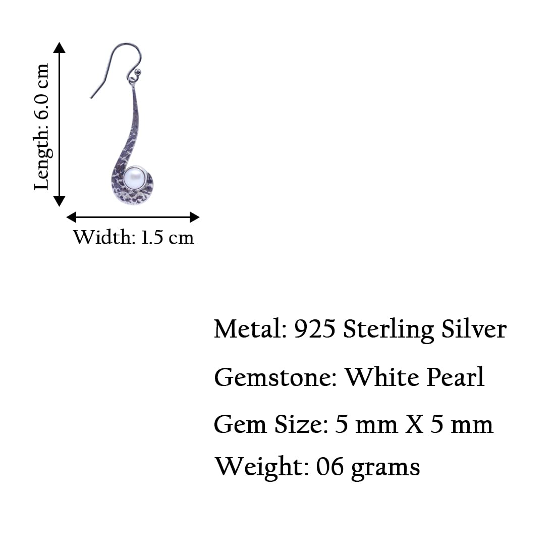 925 Sterling Silver Pearl Drop Dangle Earrings for Women - June Birthstone Gemstone Handmade Jewelry - Perfect for Weddings, Parties & Gift Giving