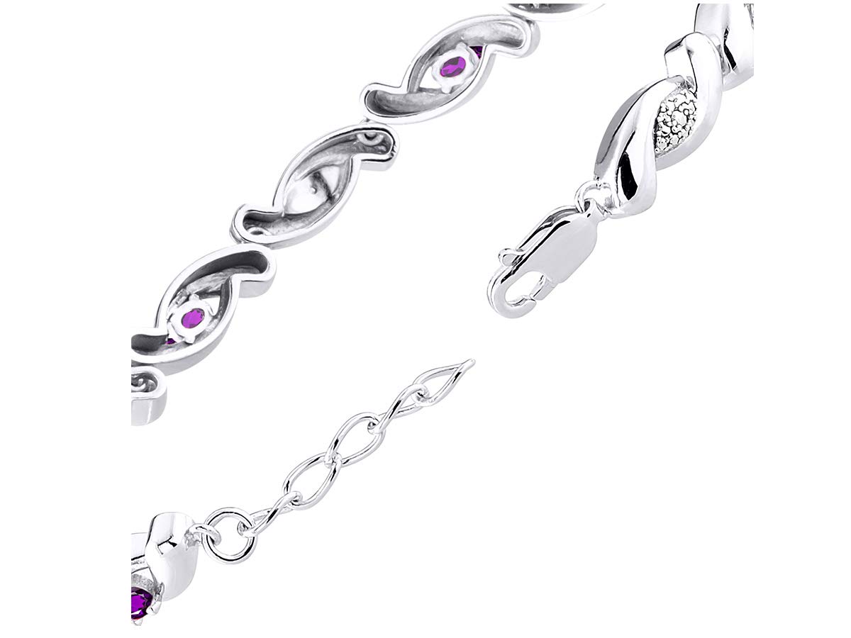 Rylos 925 Sterling Silver Infinity Twist Tennis Bracelet for Women - Adjustable 7