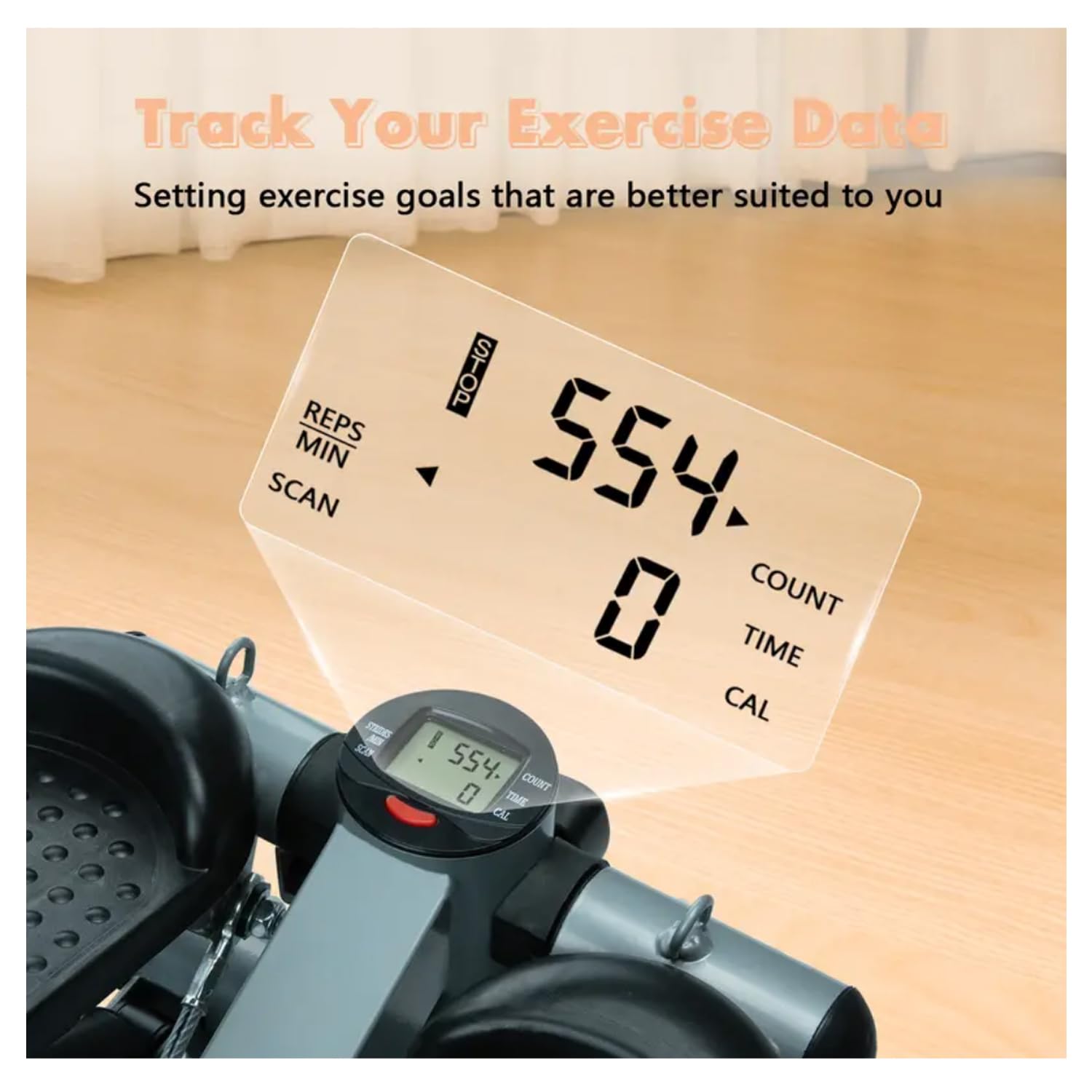 Best Hydraulic Fitness Stepper with Resistance Bands for Home Workouts - Full Body Exercise Equipment with LCD Monitor (220LBS Capacity) - Perfect for Cardio, Leg Toning & Small Space Fitness