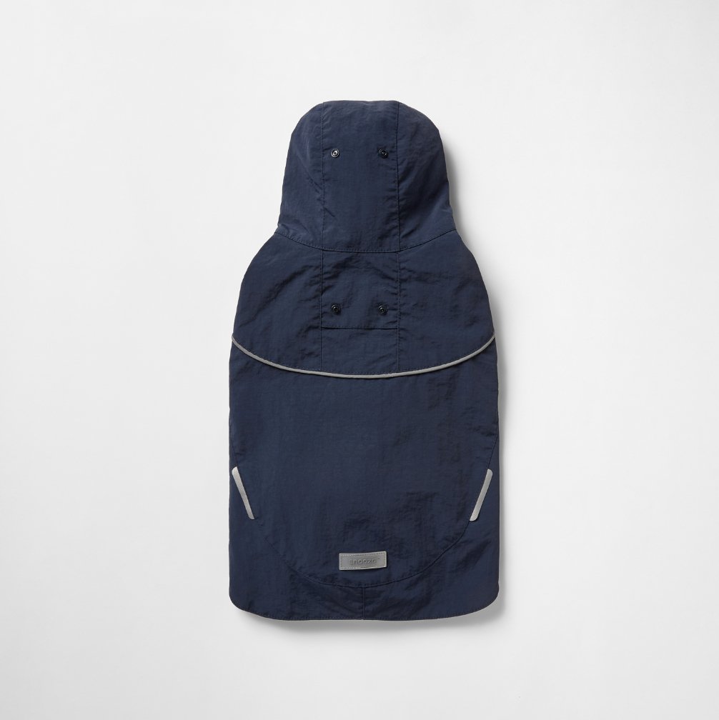 Waterproof Ripstop Dog Raincoat with Adjustable Hood - Navy Blue - Lightweight & Durable Pet Rain Jacket for Small to Medium Dogs - Perfect for Walking, Hiking & Outdoor Adventures
