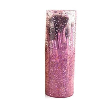 Premium 12-Piece First Beauty Makeup Brush Set with Storage Barrel - Shiny Purple | Professional Cosmetic Brushes for Foundation, Blending, Eyeshadow & More | Perfect for Travel & Home Makeup Organization