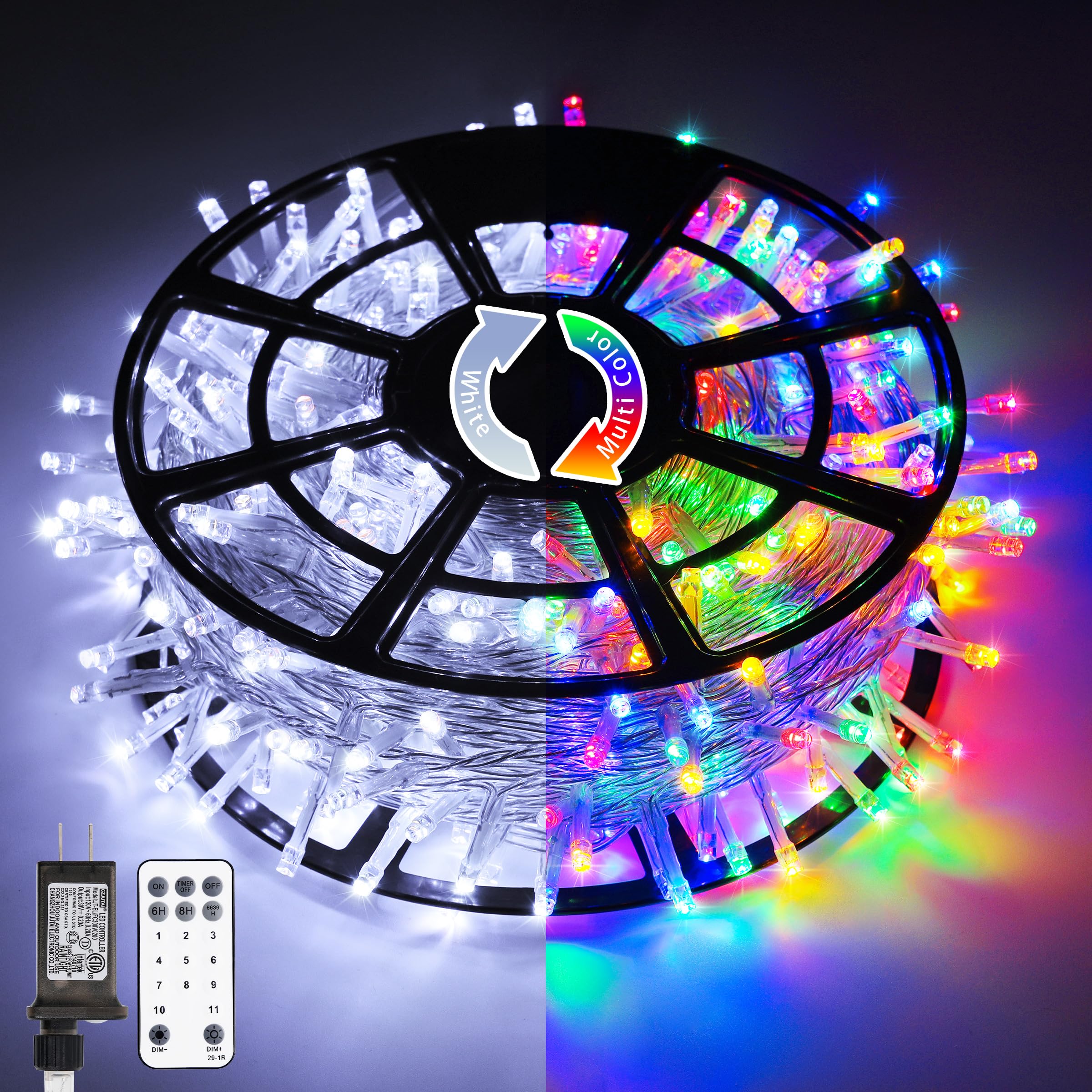 JMEXSUSS 600 LED Color Changing Christmas String Lights - 168FT Outdoor Waterproof Fairy Lights with Remote for Indoor & Outdoor Holiday Decor - Perfect for Christmas Tree, Party, Wedding, Garden and Home Decoration