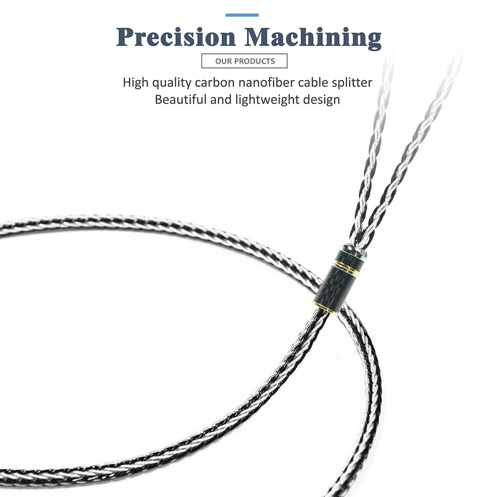 Premium GUCraftsman 0.78mm 2-Pin 16-Strand 7N Single Crystal Copper/Silver Hybrid Earphone Cable with MMCX Connector - Audiophile-Grade Upgrade for IEMs, Perfect for Hi-Fi Music & Studio Monitoring