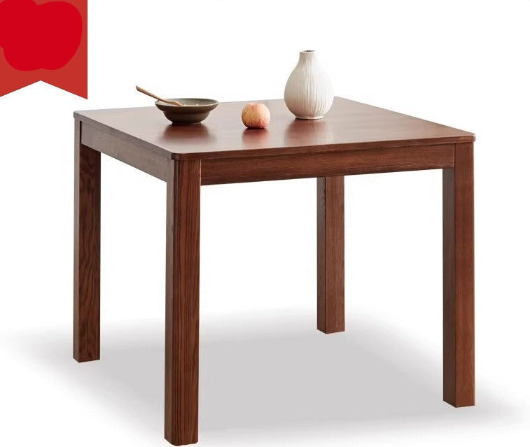 Solid Oak Wood Square Dining Table - Rustic Farmhouse Style for Kitchen, Dining Room & Small Space Gatherings