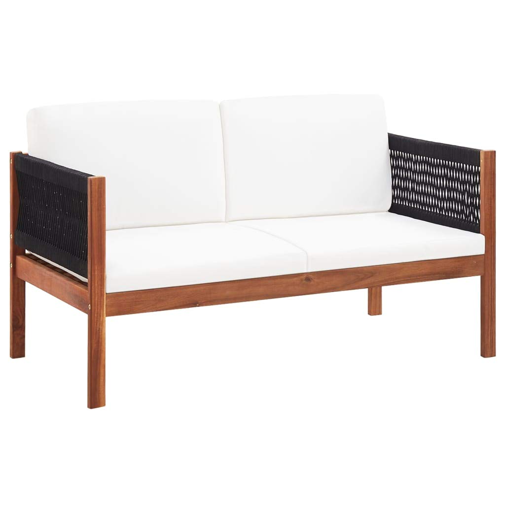 FAMIROSA 2-Seater Garden Sofa - Solid Acacia Wood Outdoor Patio Furniture for Backyard, Poolside & Terrace Relaxation