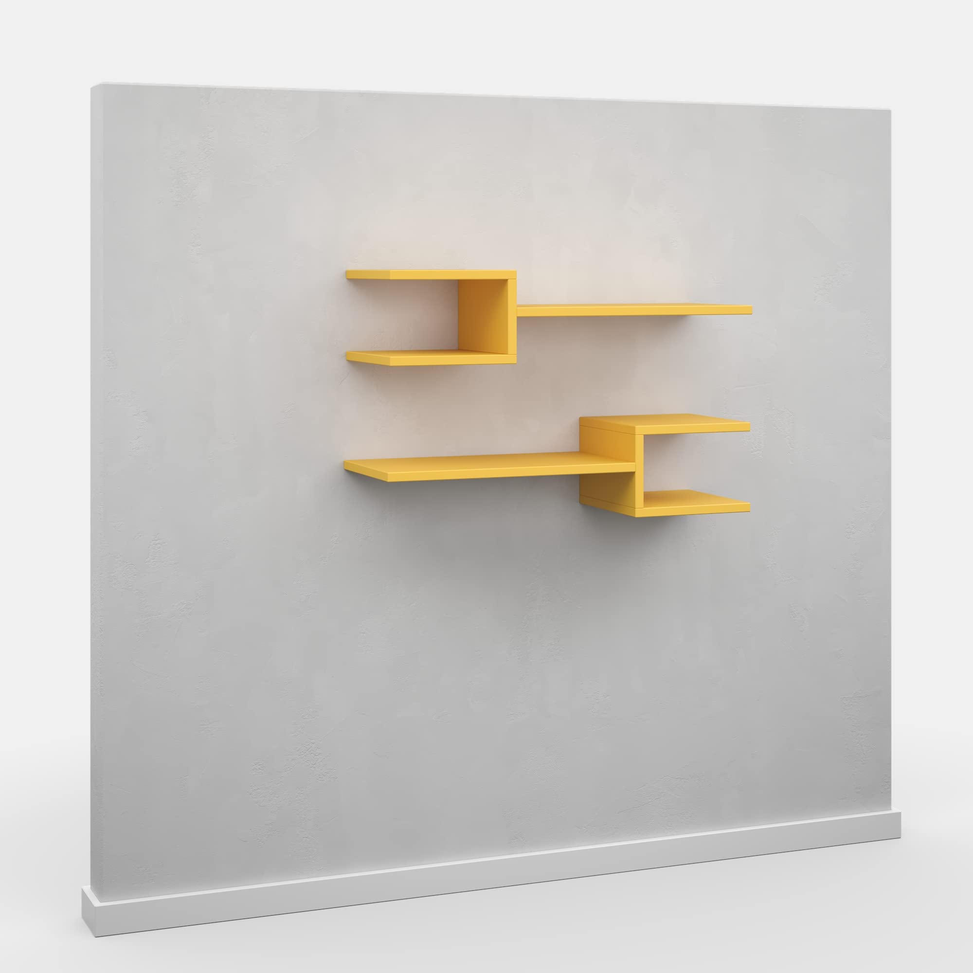 Ada Home Décor Webbs Wall Shelf, 30'' x 7'' x 8'', Mustard Yellow - Floating Shelf for Living Room, Bedroom, Kitchen & Bathroom Storage & Display