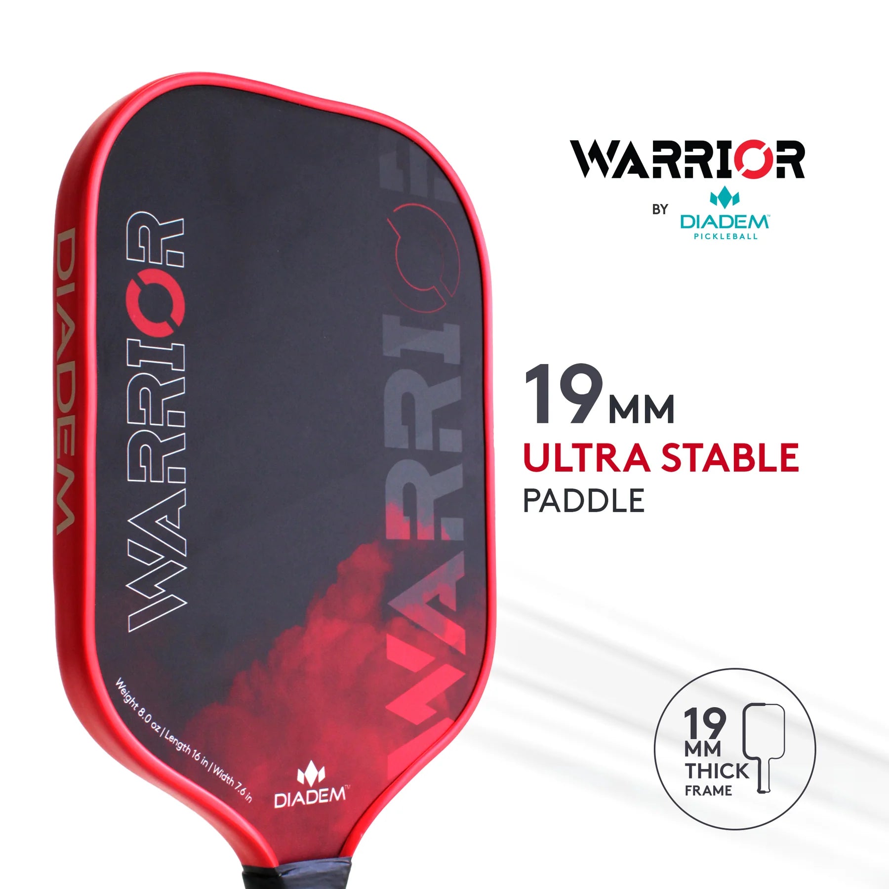Diadem Warrior Pickleball Paddle - Premium Carbon Fiber Paddle for All Skill Levels | Perfect for Tournaments & Recreational Play