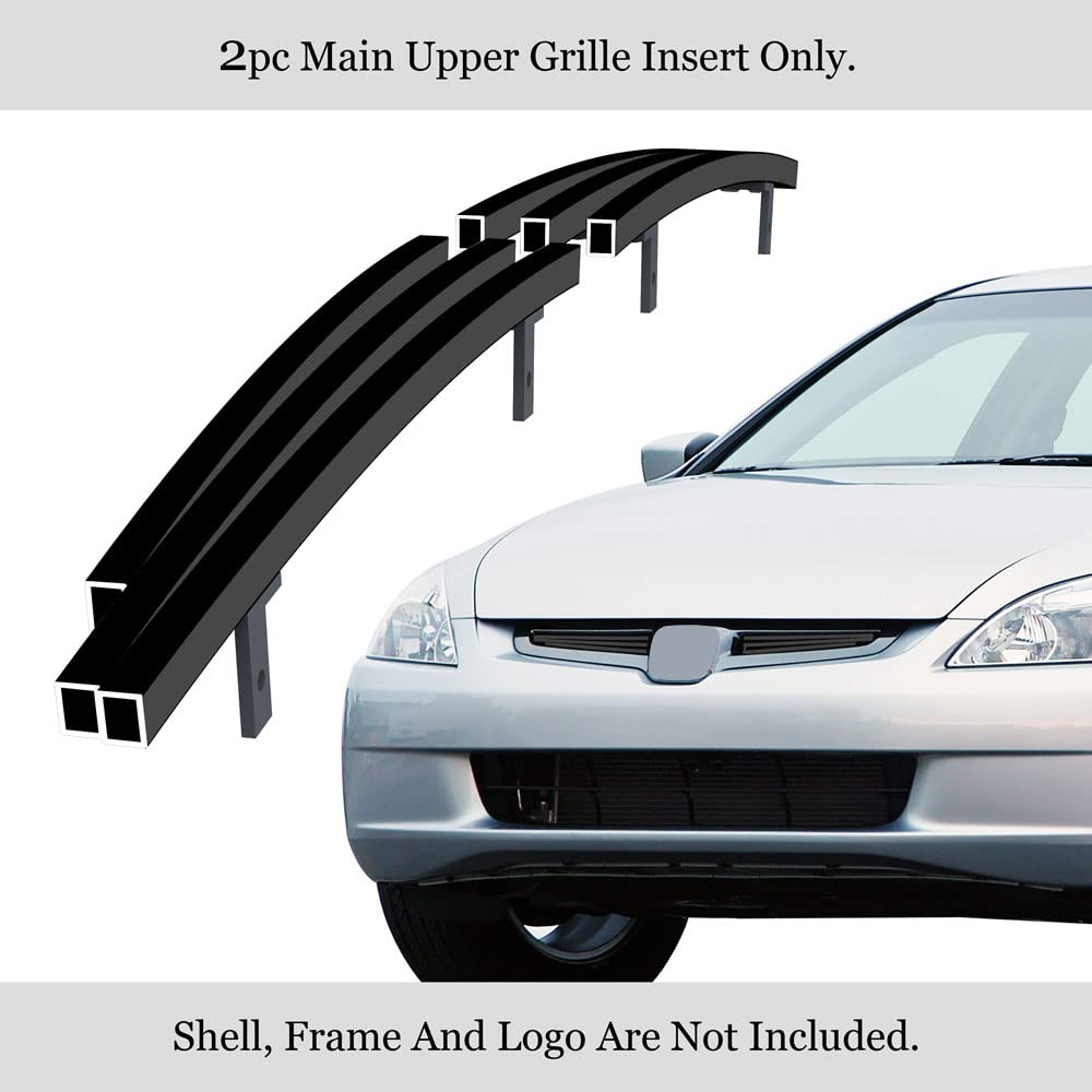 APS Stainless Steel Black Billet Front Grill Grille Insert Compatible with Honda Accord 2003-2005 Sedan - Durable Upper Main Grille Replacement H67103H | Enhances Style & Protection for Daily Driving & Car Shows