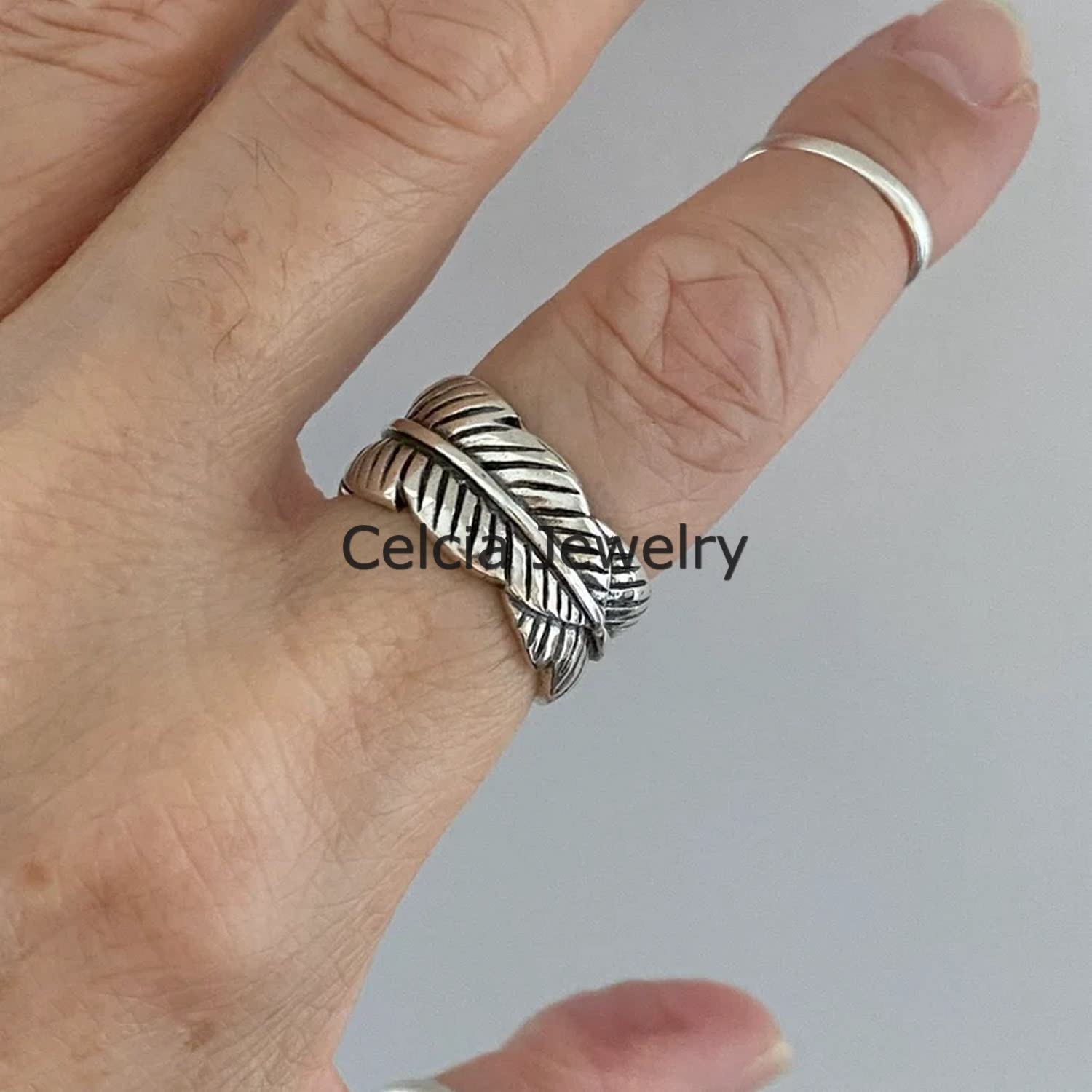 925 Sterling Silver Feather Wraparound Ring - Boho Bird Wing Jewelry for Women, Classic Religious Ring, Mothers Day Gift (Size 7) | Perfect for Boho Fashion, Spiritual Wear & Special Occasions