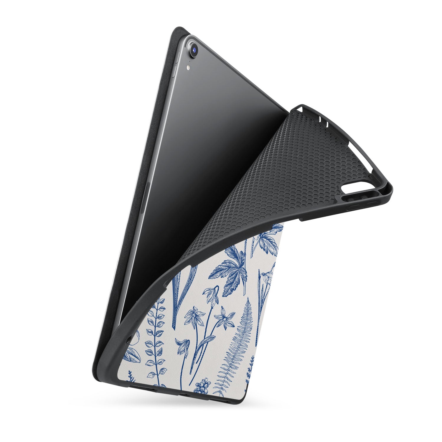 Premium iPad Trifold Case with Floral Design - Slim Protective Cover for iPad Air/Pro, 360° Rotating Stand, Auto Sleep/Wake - Perfect for Work, Travel & Home Use