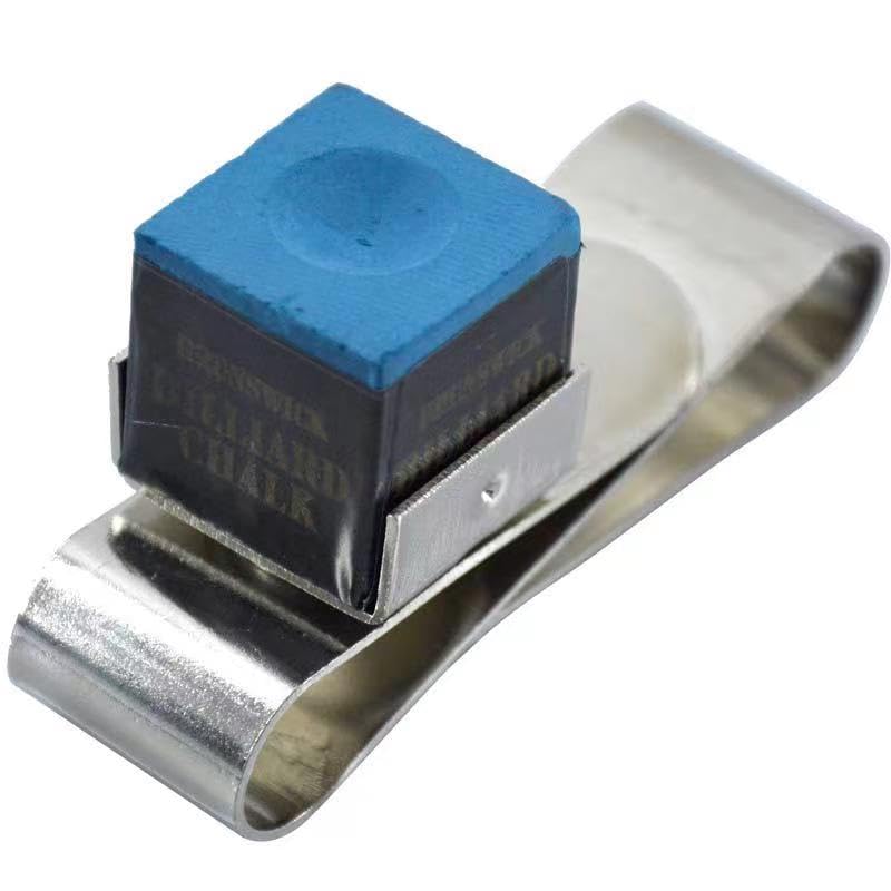 Premium Stainless Steel Billiards Cue Chalk Holder with Clip - Durable Pool Accessory for Professional & Home Use - Perfect for Snooker, 8-Ball & 9-Ball Games