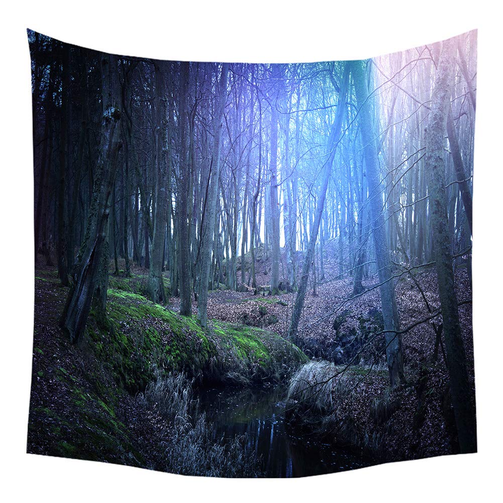 Forest River Mountain Landscape Wall Tapestry - Nature Inspired Wall Hanging Decor for Bedroom, Living Room & Dorm | Bohemian Tapestry Blanket, Shawl & Photo Backdrop