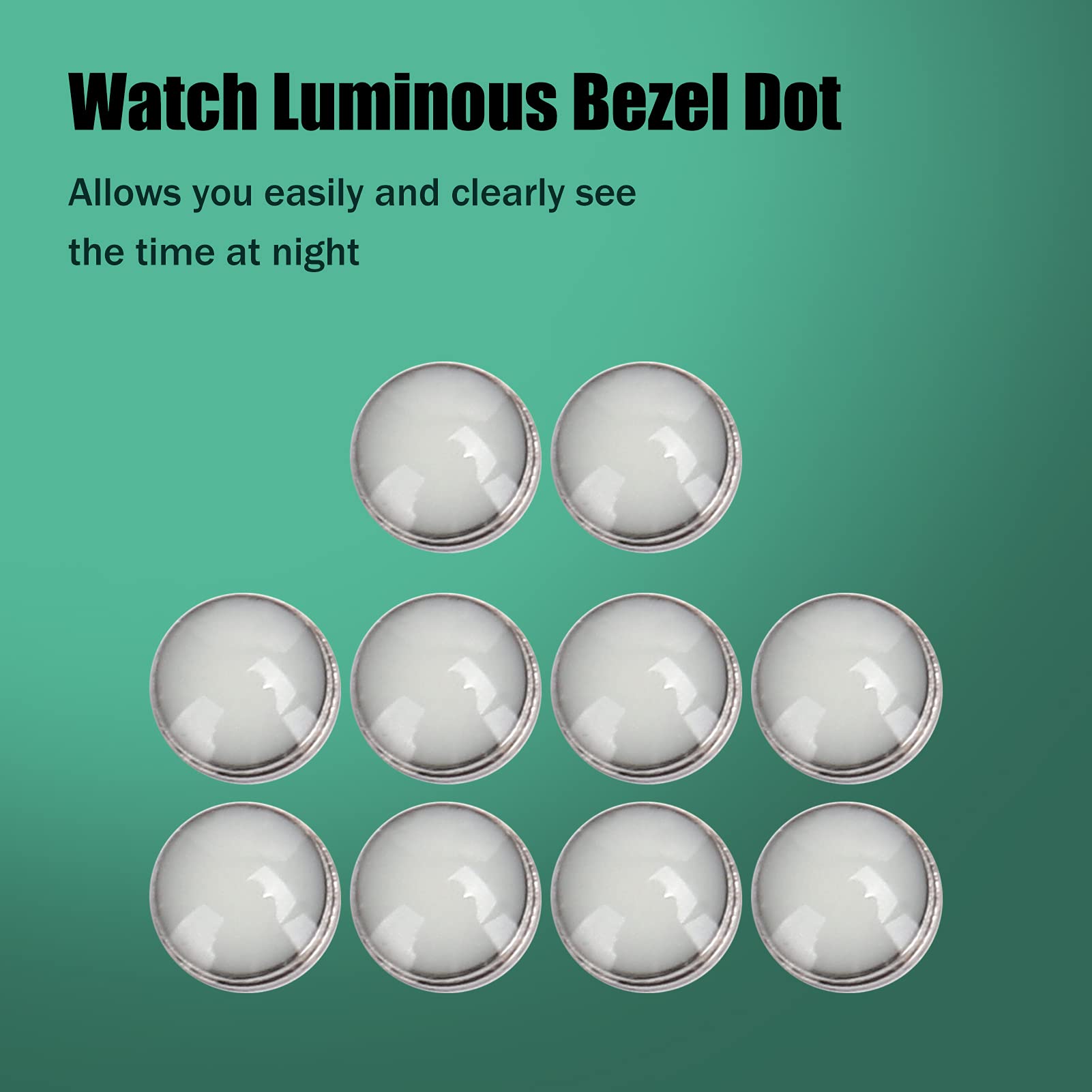 Yosoo 10-Pack Luminous Watch Bezel Dots - Glow in the Dark Watch Dial Markers for Night Visibility - Watch Parts Accessories for Watch Repair & Customization - Perfect for Diving Watches, Military Watches & Nighttime Use