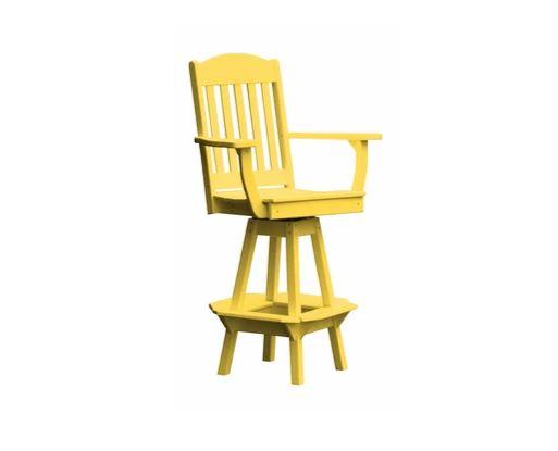 A & L Furniture Classic Swivel Bar Chair with Arms - Modern Counter Height Stool for Kitchen Island, Home Bar & Dining Room - Comfortable & Stylish Seating Solution