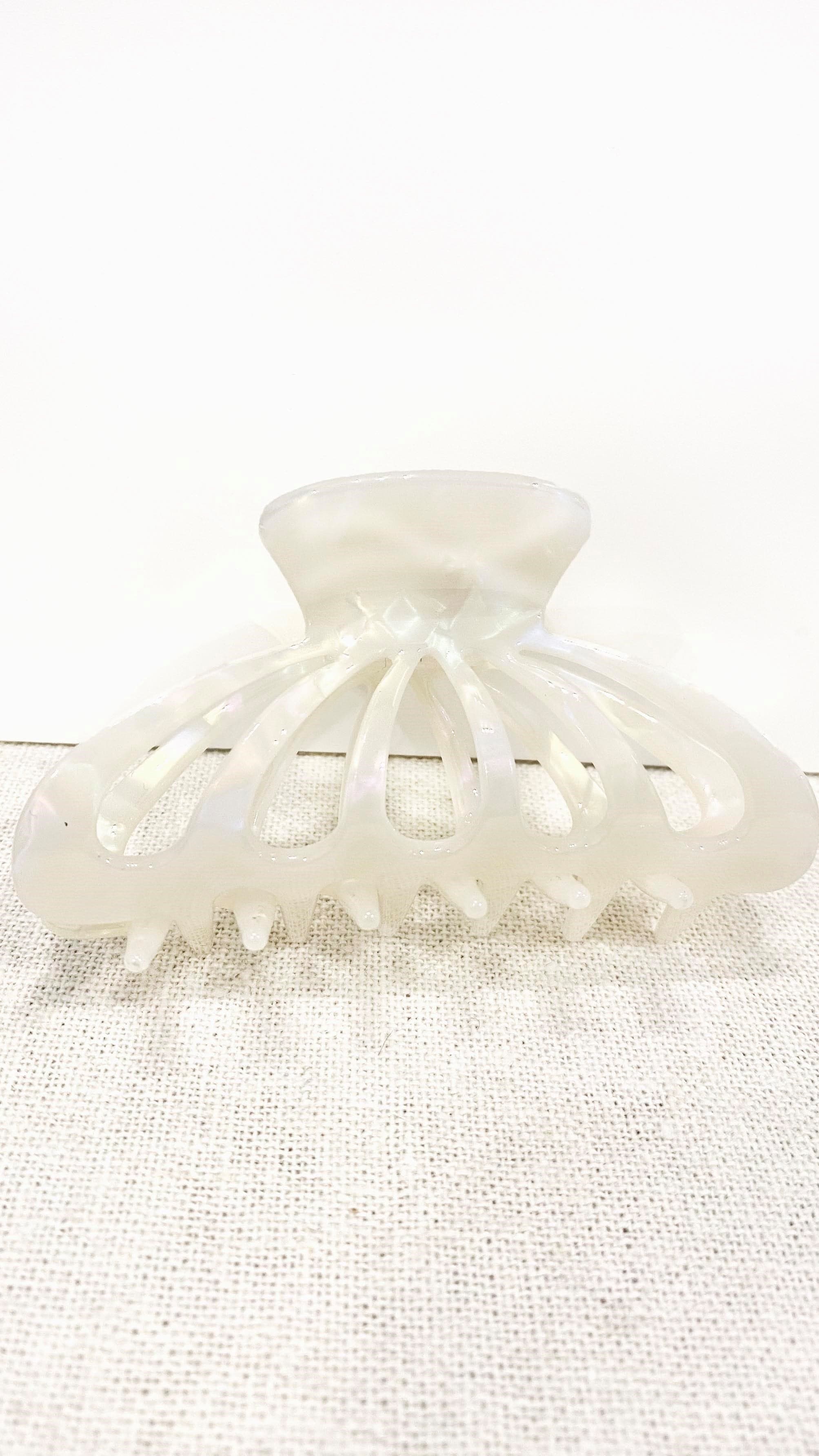 Bianca Butterfly Claw Clip Hair Accessory - Ivory Marble Design for Women | Perfect for Updos, Ponytails & Everyday Hairstyles