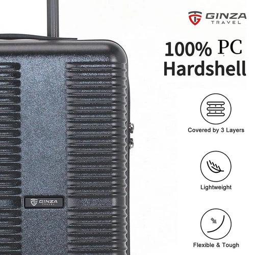 Ginza Travel Hardside Spinner Luggage 2-Piece Set (20/28 Inch) - Lightweight Durable Suitcase for International Flights & Business Trips