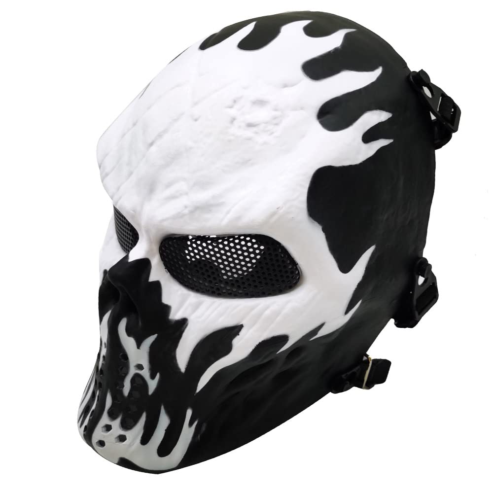 Airsoft Skull Mask - Full Face Skeleton Protective Mask for Paintball & CS Games | Tactical Halloween Costume Accessory for Cosplay & Airsoft Battles