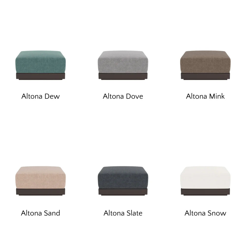Antigua Outdoor Ottoman - Waterproof Patio Furniture, Weather-Resistant Garden Stool for Poolside, Deck, or Backyard Relaxation