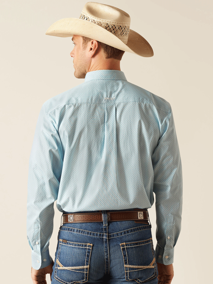 Ariat Men's Wrinkle Free Ian Classic Shirt - Porcelain Blue | Comfortable Casual & Work Shirt for Outdoor Activities & Office Wear