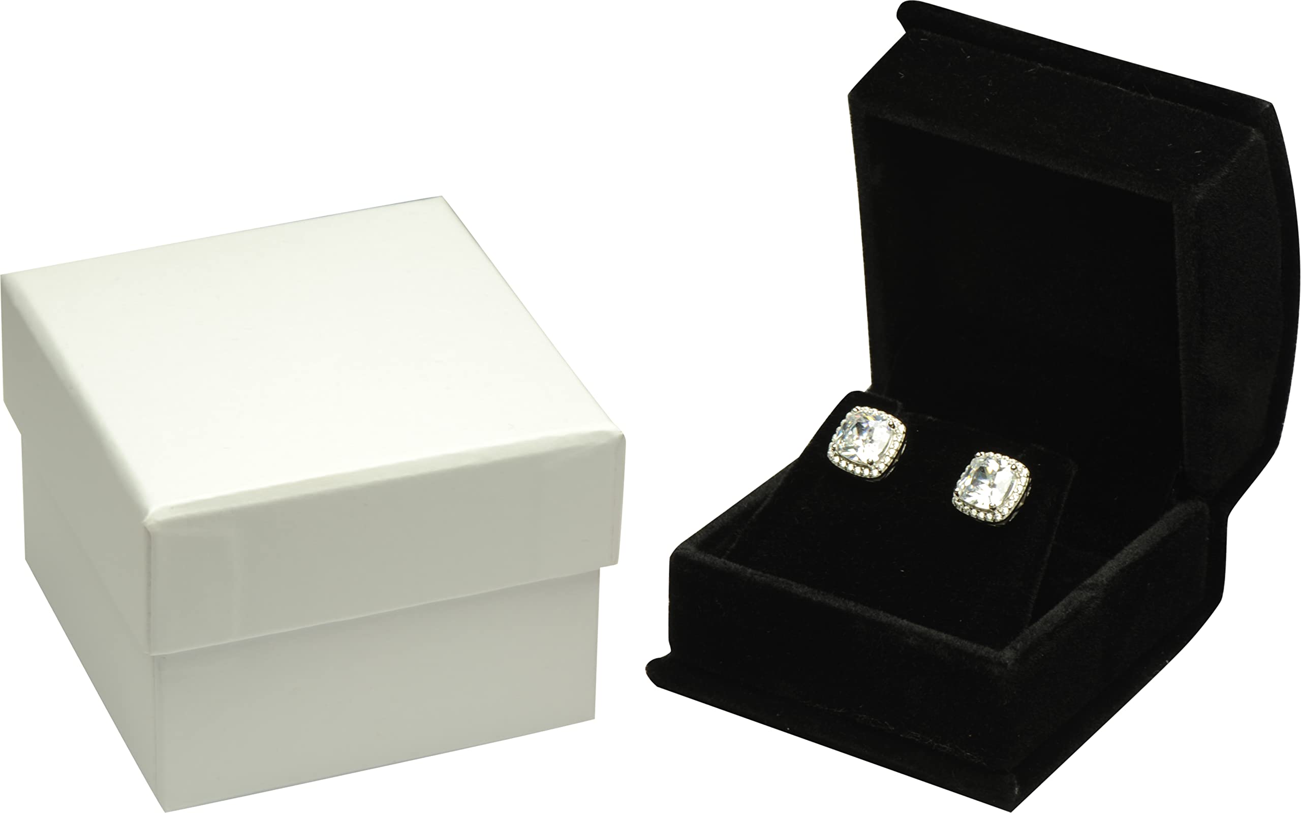 Luxury Black Velvet Jewelry Gift Box for Earrings & Necklaces - Perfect for Wedding, Birthday, Valentine's Day, Mother's Day & Christmas Gifts - Includes Bonus White Gift Box - Elegant Jewelry Storage & Presentation Solution