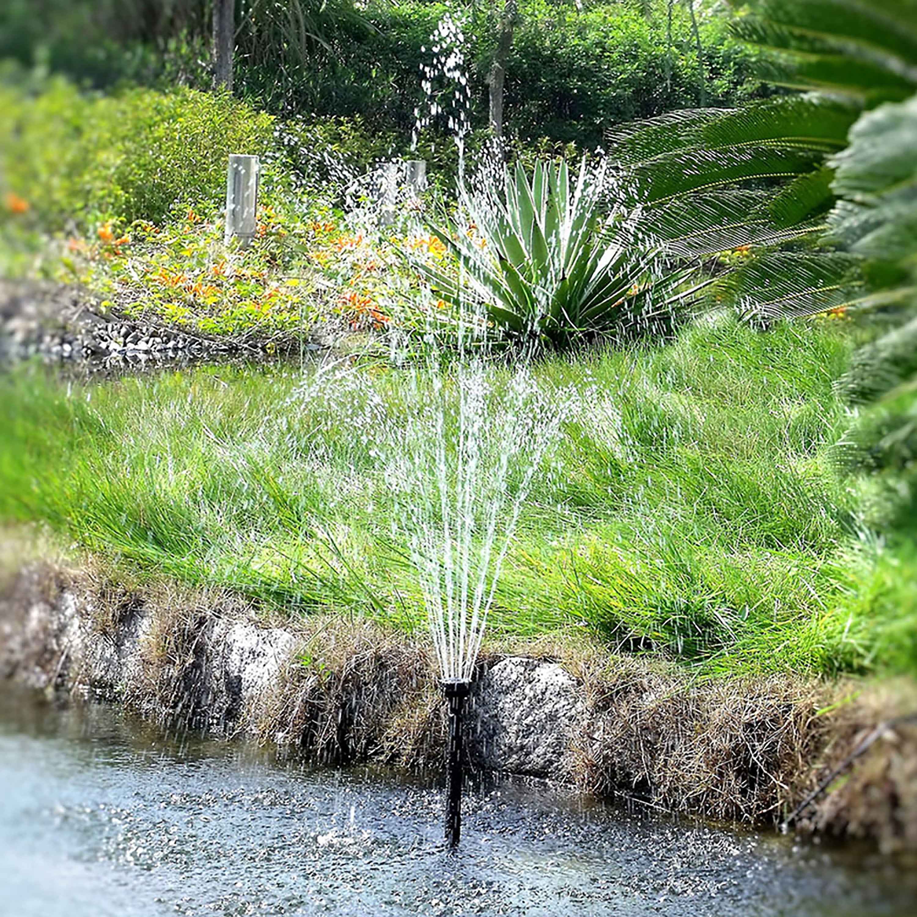 Sunnydaze 396 GPH Solar Water Pump Kit with Battery Pack & LED Light, 120ft Lift - Perfect for Garden Ponds, Fountains & Outdoor Water Features