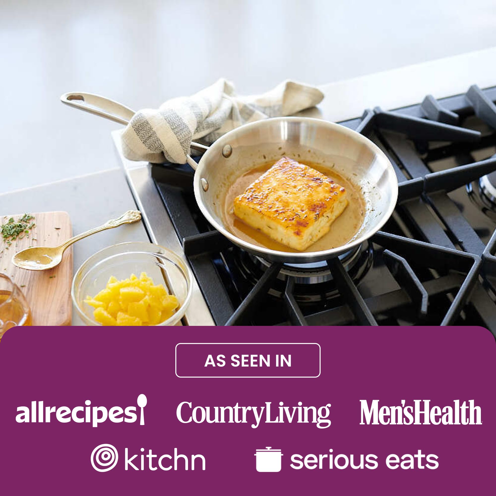 8 Inch Small Stainless Steel Skillet & Frying Pan - Made in USA - Perfect for Sautéing, Frying & Cooking Eggs, Pancakes & More in American Kitchens