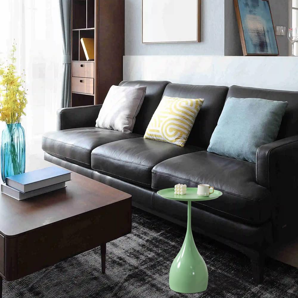Modern Round Metal Side Table - 15.7