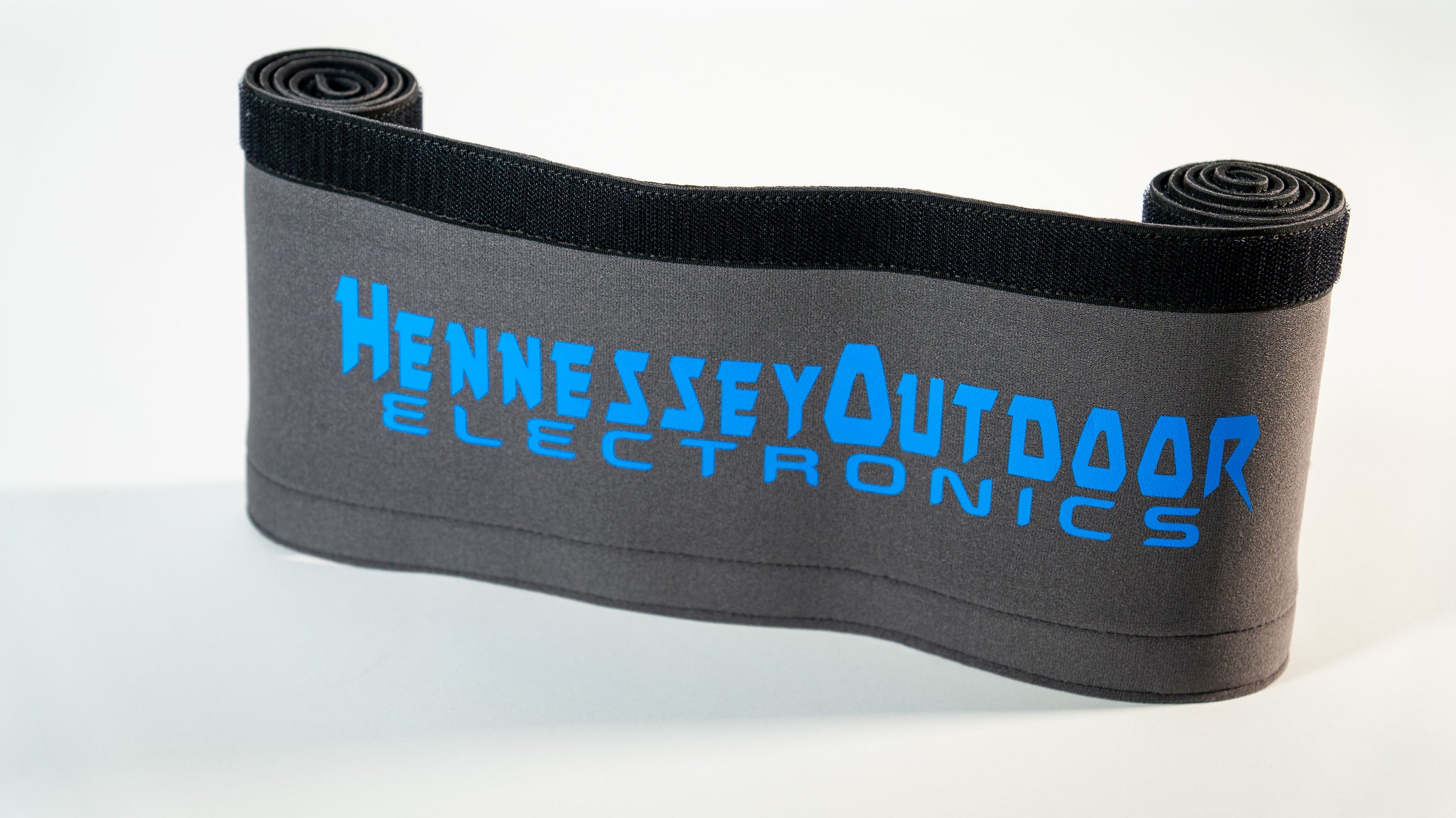H.O.E TROLLING MOTOR SOCK CHARCOAL W/ NEON BLUE LETTERING