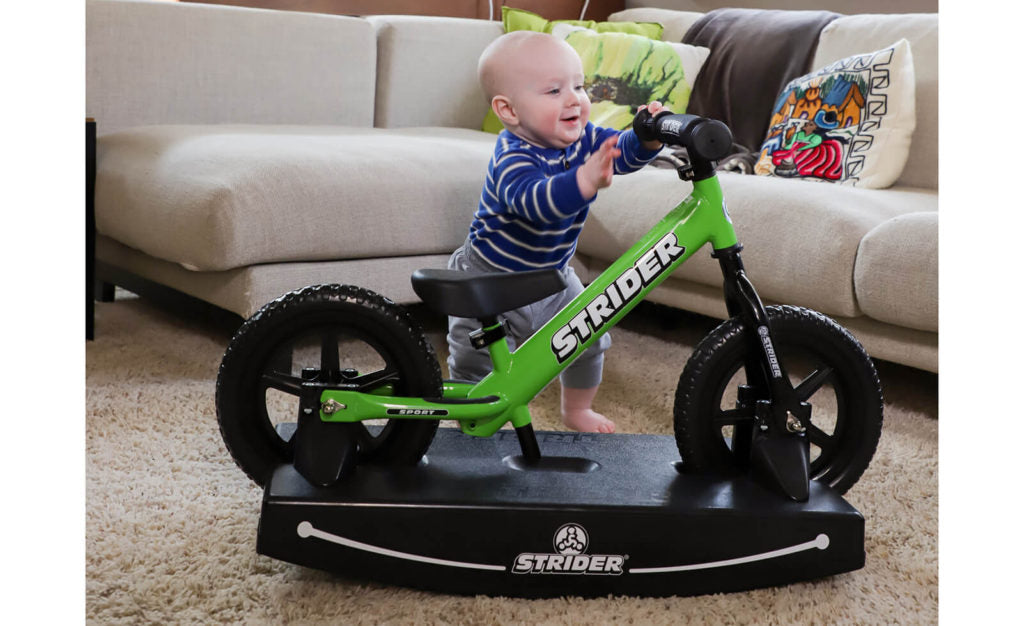 Strider 12 Sport 2-in-1 Balance Bike for Kids - Convertible Rocking Base & Sport Bike - Perfect for Toddler Learning to Ride Indoors & Outdoors