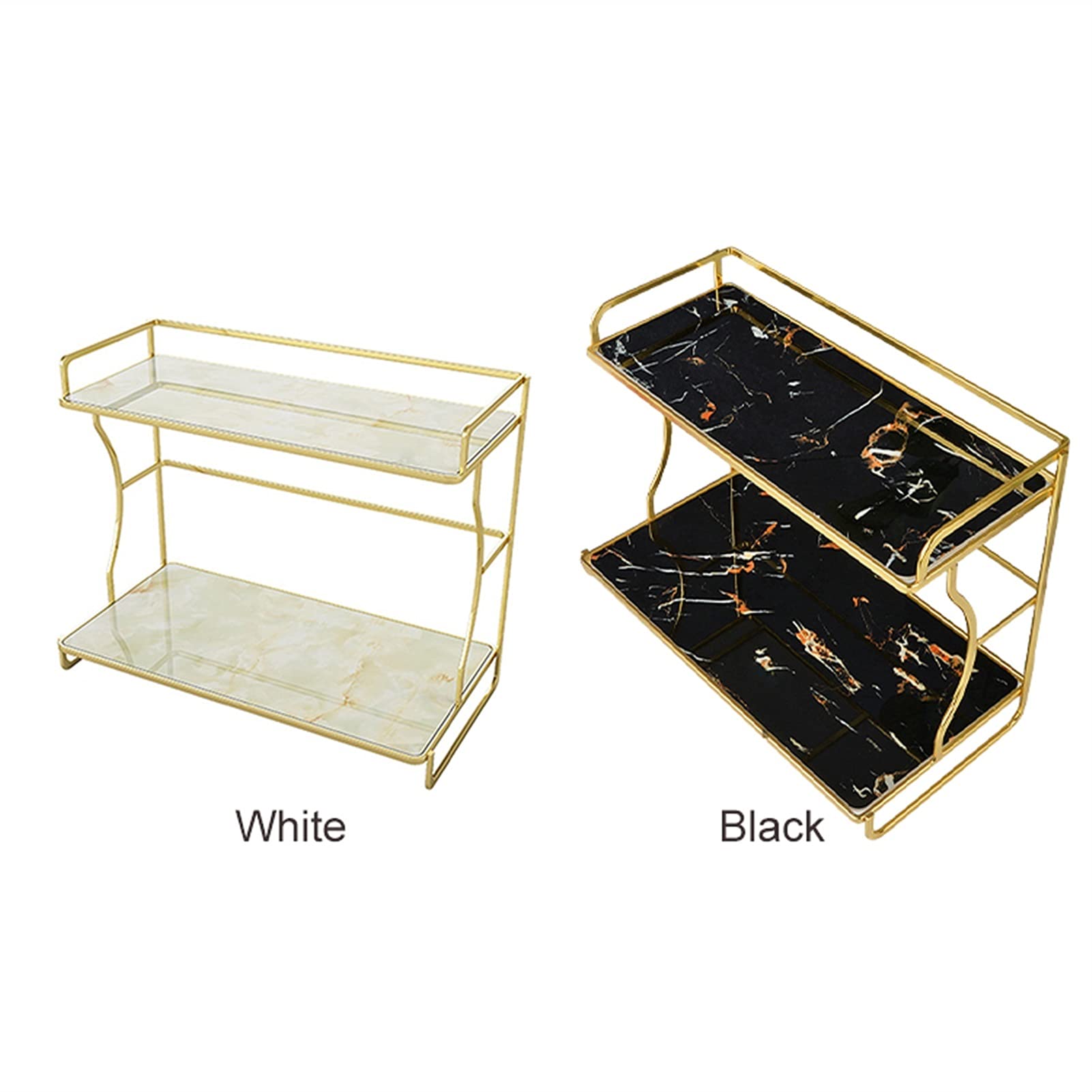 Modern Marble Print Cosmetic Storage Box - 2-Tier Makeup Organizer for Bedroom & Bathroom Countertop - Durable, Multifunctional Dresser Tray for Jewelry, Skincare & Beauty Products (White) - Perfect for Vanity, Dresser & Closet Organization