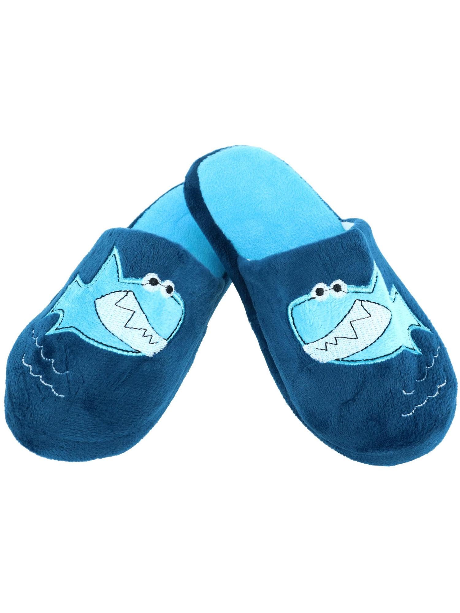 CTM® Boys' Shark Slide Slippers - Soft Indoor House Shoes for Kids with Non-Slip Sole | Perfect for Home, Playroom & Sleepovers