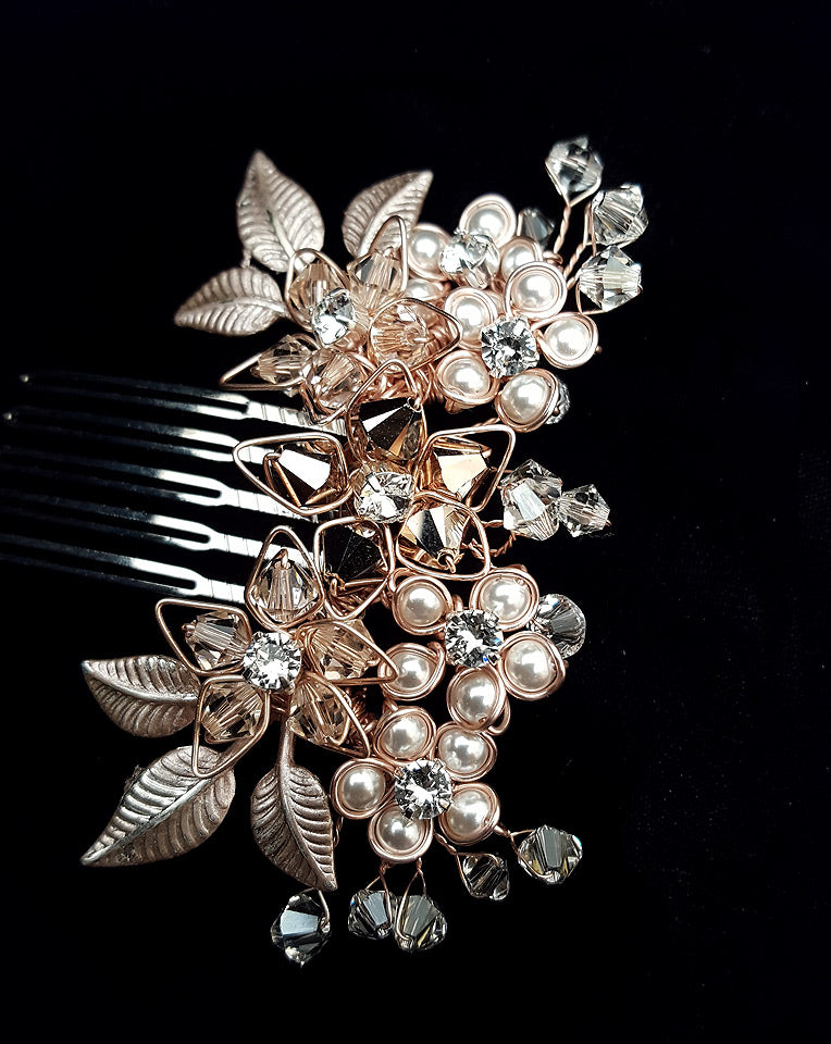 Elegant Floral Bridal Hair Comb - Baby Jessica by Kezani | Wedding Headpiece for Brides, Bridesmaids & Flower Girls | Perfect for Boho, Vintage & Garden Weddings
