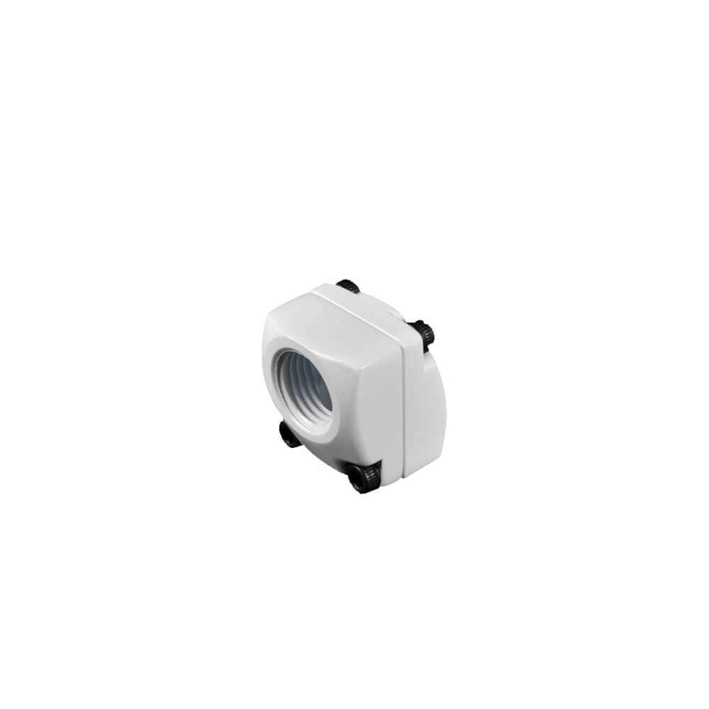 Bitspower Off Center Block Deluxe White - High-Quality PC Water Cooling Fitting for Custom Loops - Perfect for Gaming Rigs and Liquid Cooling Systems
